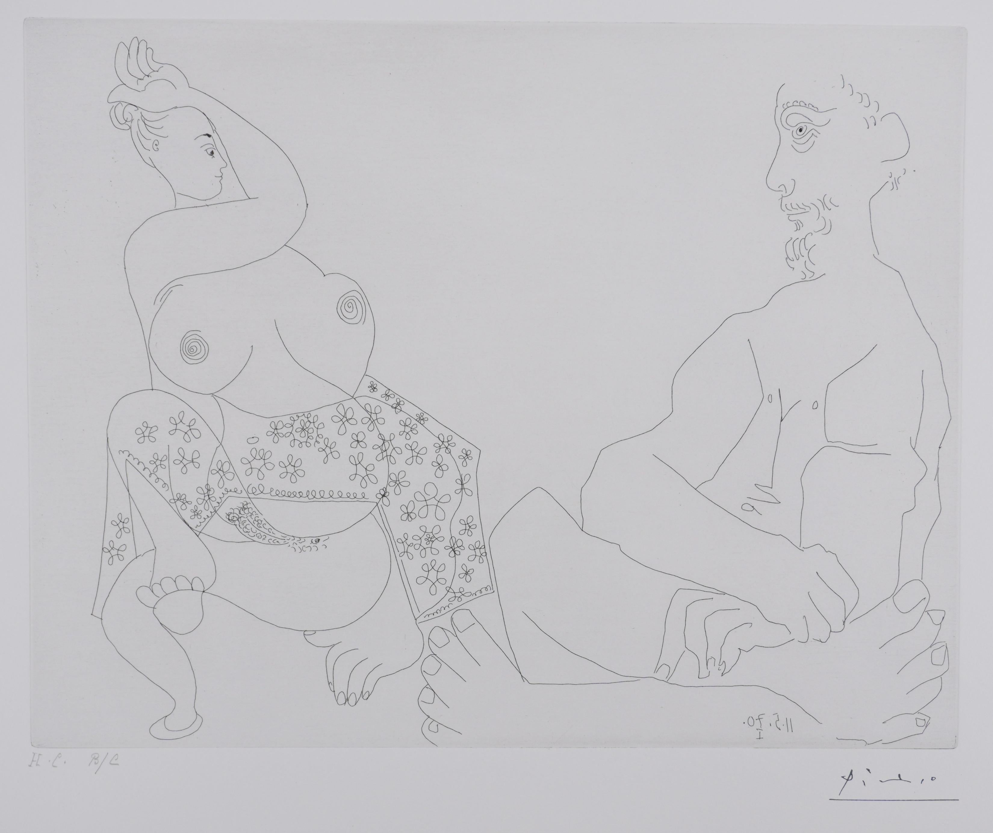 The 156, Belly Dancing - Original Etching, Signed (Baer #1904) - Cubist Print by Pablo Picasso
