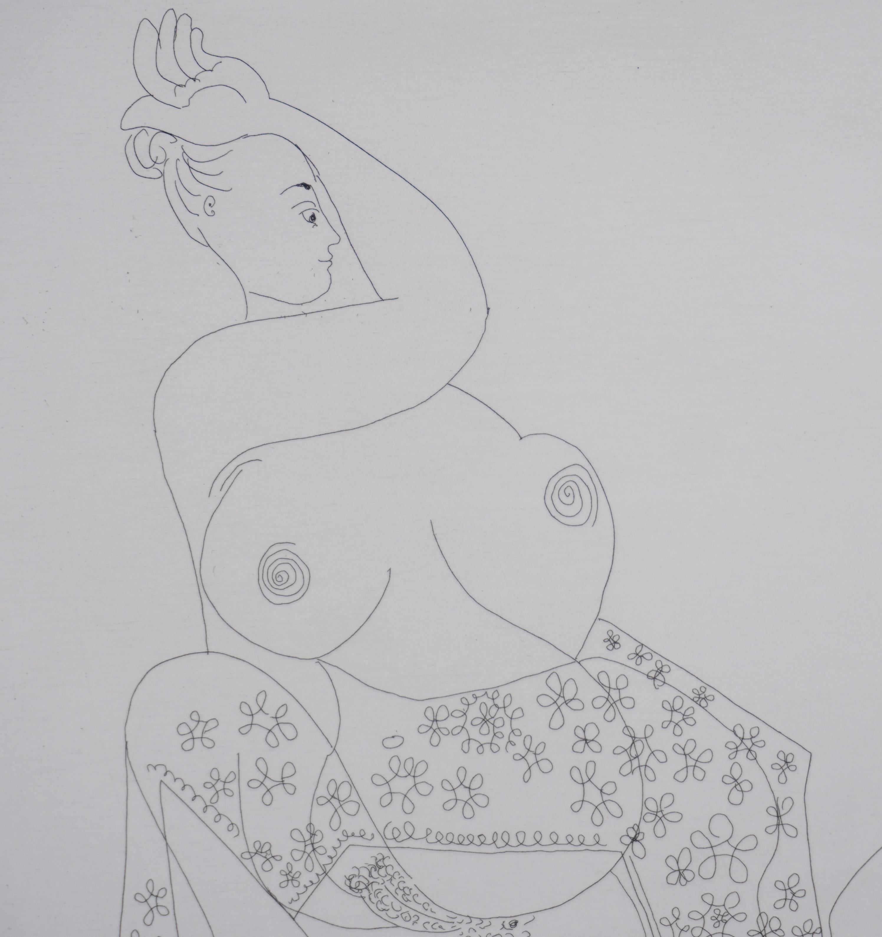The 156, Belly Dancing - Original Etching, Signed (Baer #1904) - Gray Nude Print by Pablo Picasso