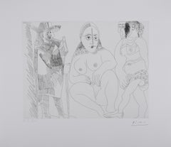 The 156, Caballero with Two Women - Gravure originale, signée (Baer #1914)