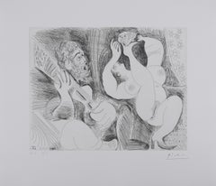 La 156, ballerina che cerca di sedurre il gufo - Acquaforte originale, firmata (Baer#1907)