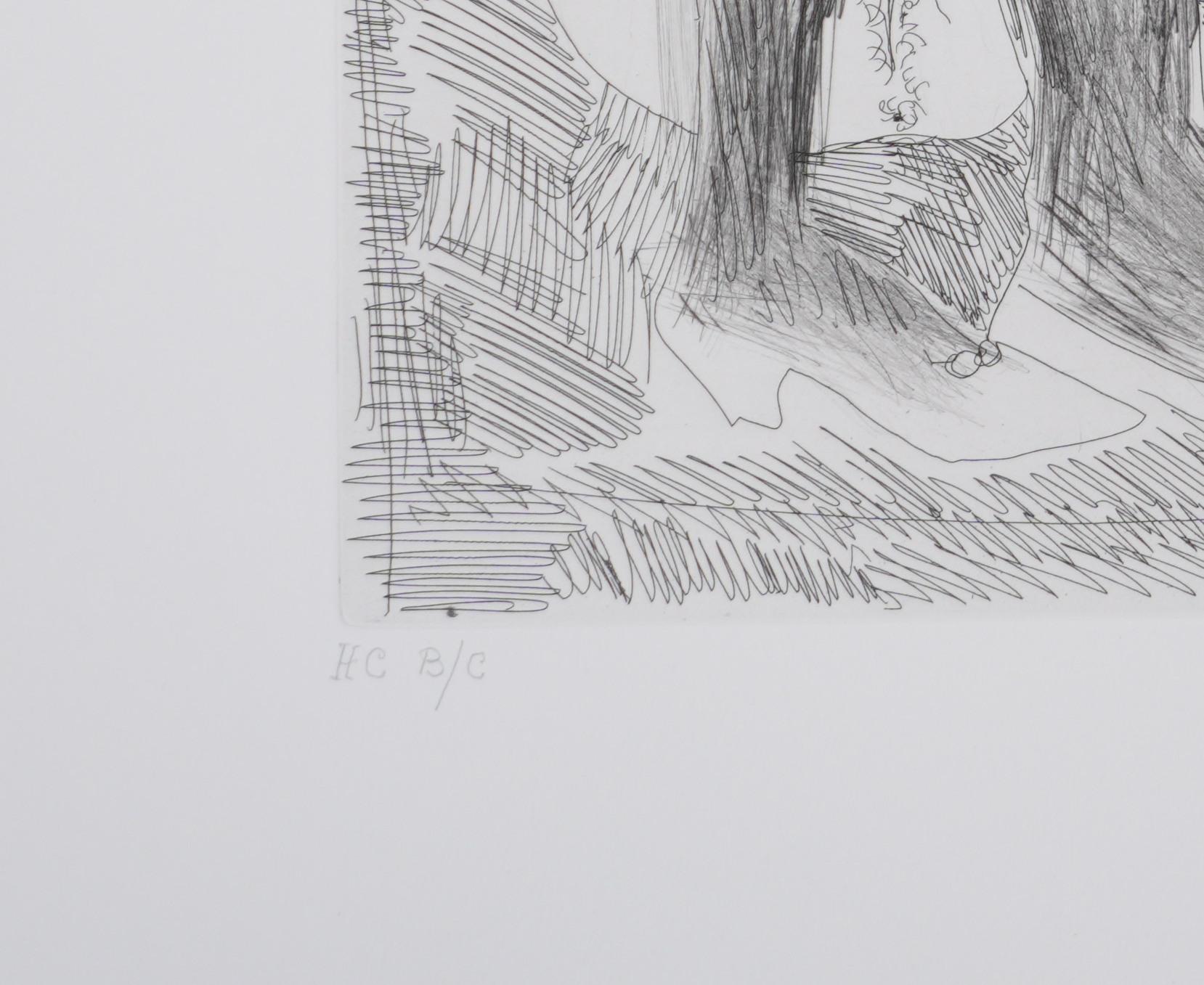 Die 156, Degas Denken, Mädchen - Original-Radierung, signiert (Baer #1974) im Angebot 2