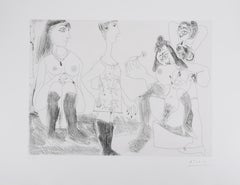 Die 156, Degas Denken, Mädchen - Original-Radierung, signiert (Baer #1974)