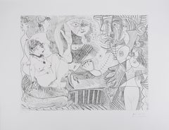 The 156, Girl Listening... - Original Etching, Signed (Baer #1972)