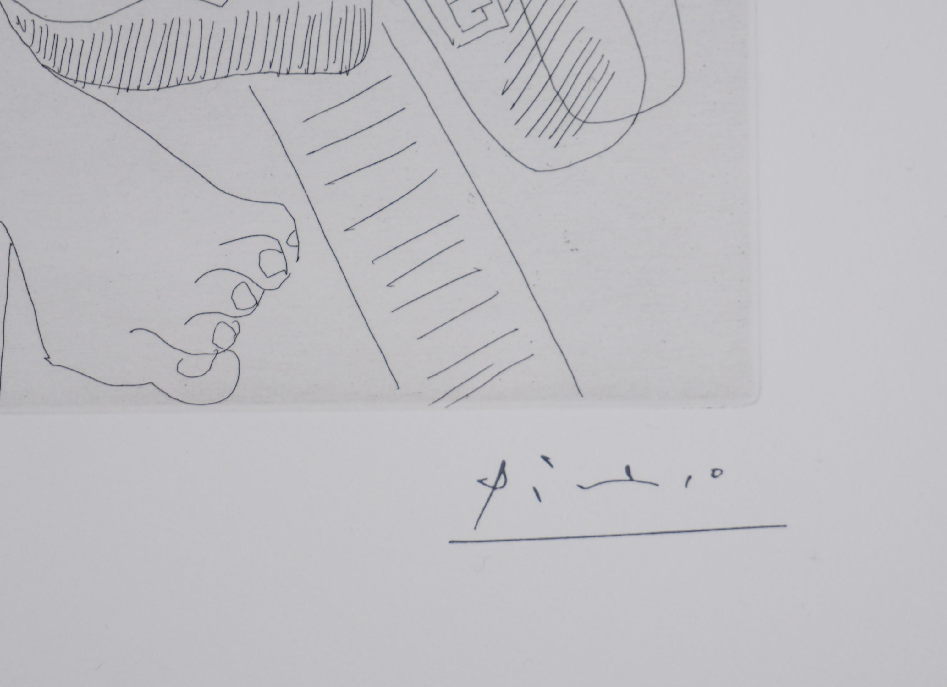 The 156, Joking about Titian's paintings - Original Etching, Signed (Baer #1912) - Print by Pablo Picasso