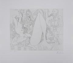 The 156, Joking about Titian's paintings - Original Etching, Signed (Baer #1912)