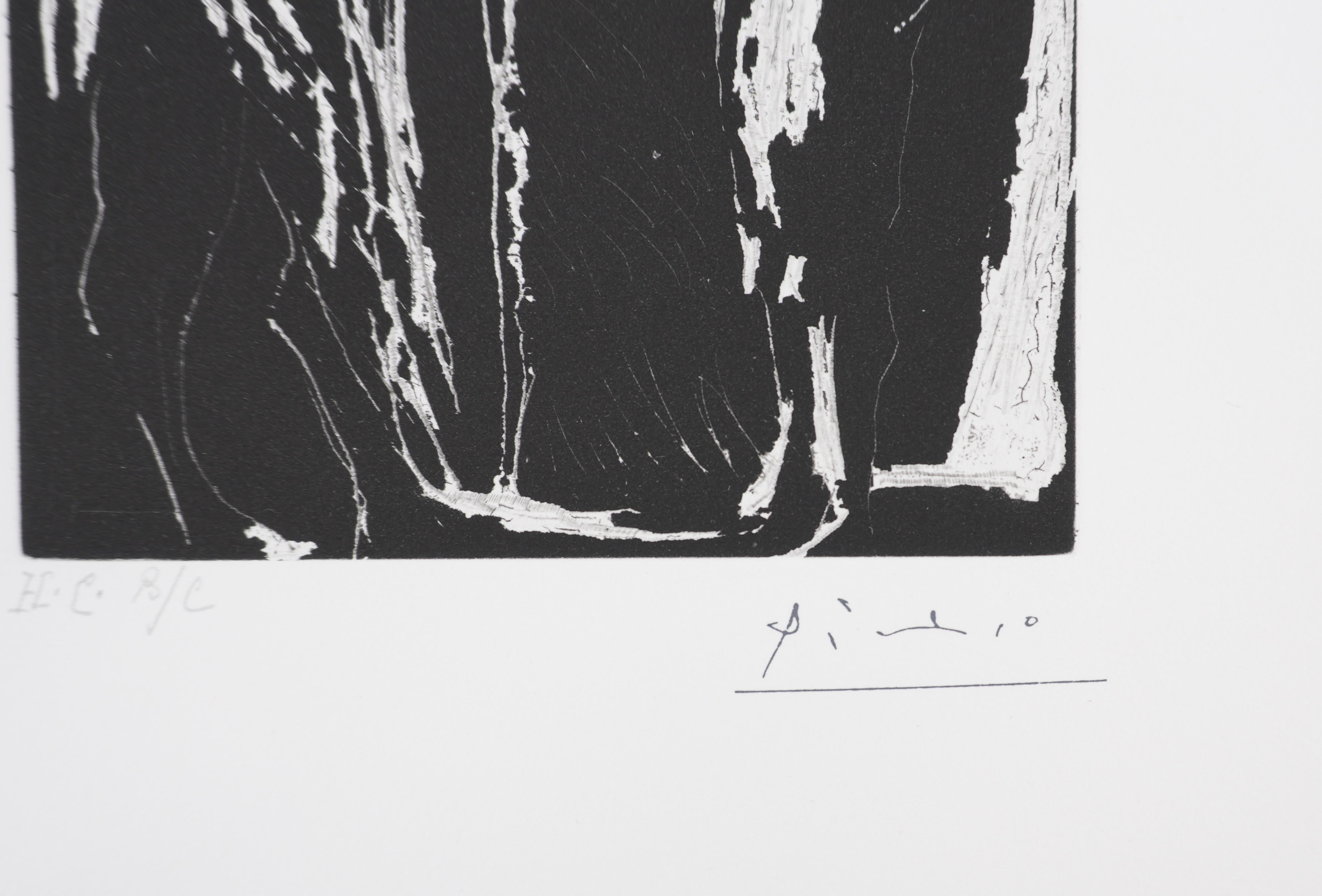 Los 156, hombre hablando con una chica - Grabado original, firmado (Baer #1961B) - Print de Pablo Picasso