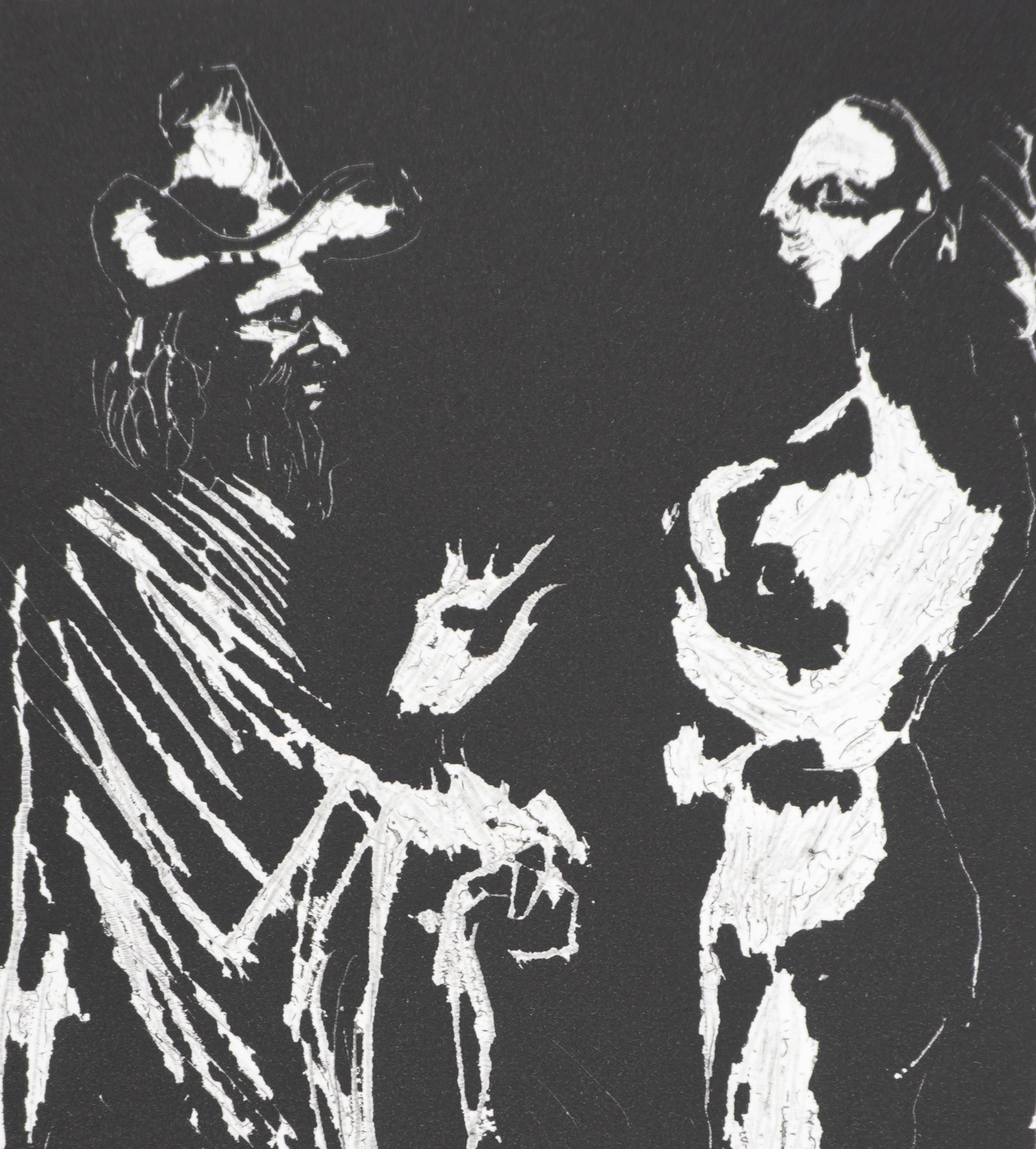 Pablo PICASSO (1881-1973)
Los 156, En el umbral, hombre hablando con una chica, 1978

Grabado original (taller de Crommelynck)
Firmado con sello
Justificado HC B/C
Sobre vitela, 33 x 25 cm (c. 13 x 10 pulg.)

REFERENCIA:
- Catálogo razonado Bloch nº