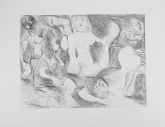 The 156, Midnight Swim - Original Etching, Signed (Baer #1987)