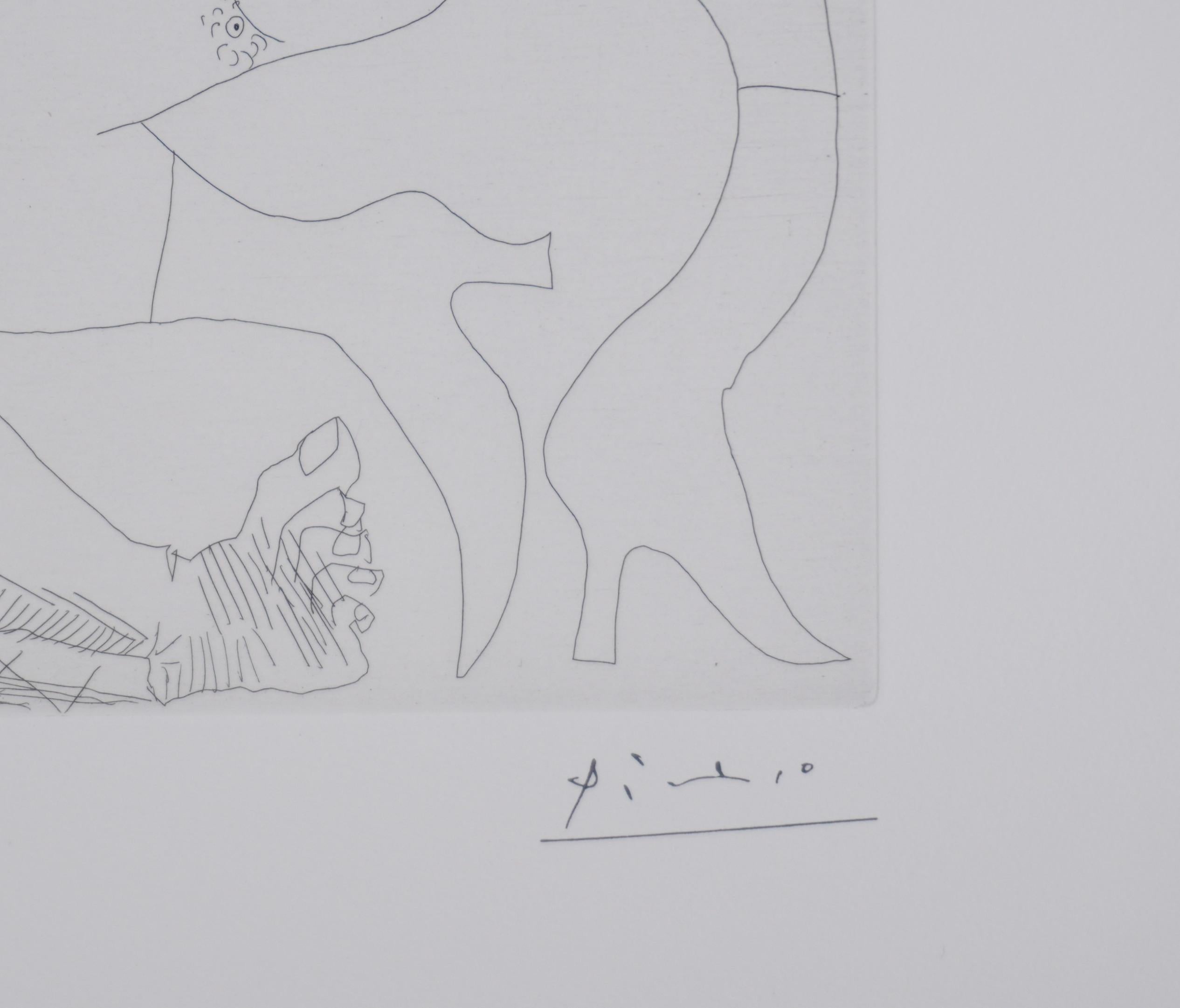 Il 156, Moschettiere, Abate in preghiera... - Acquaforte originale, firmata (Baer #1906) - Print di Pablo Picasso