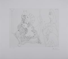 Le 156, mousquetaire et odalisque-méduse - Gravure originale, signée (Baer #1908)