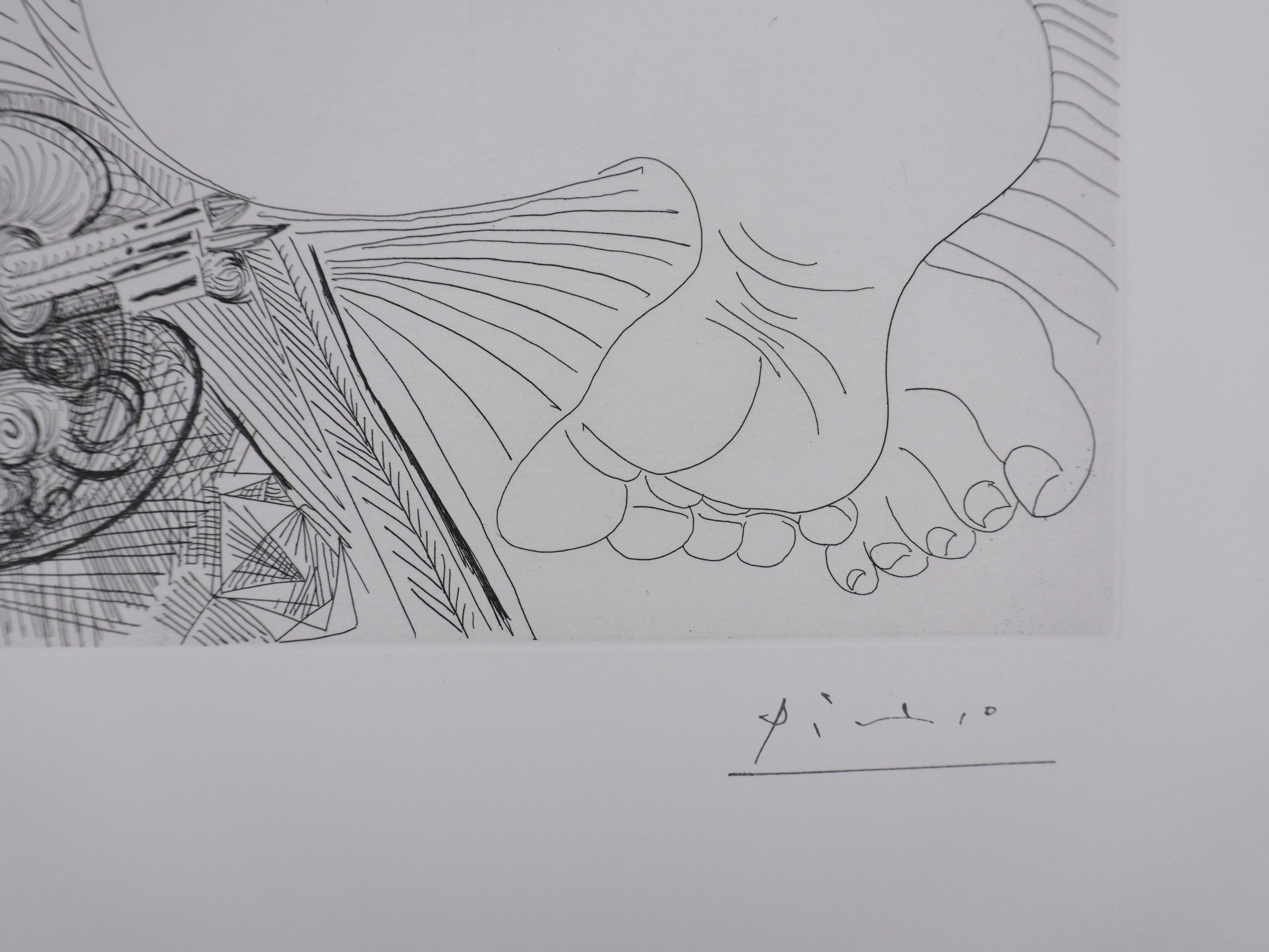 Die 156, Altes Modell für eine junge Odaliske - Original-Radierung, signiert (Baer #1864) – Print von Pablo Picasso