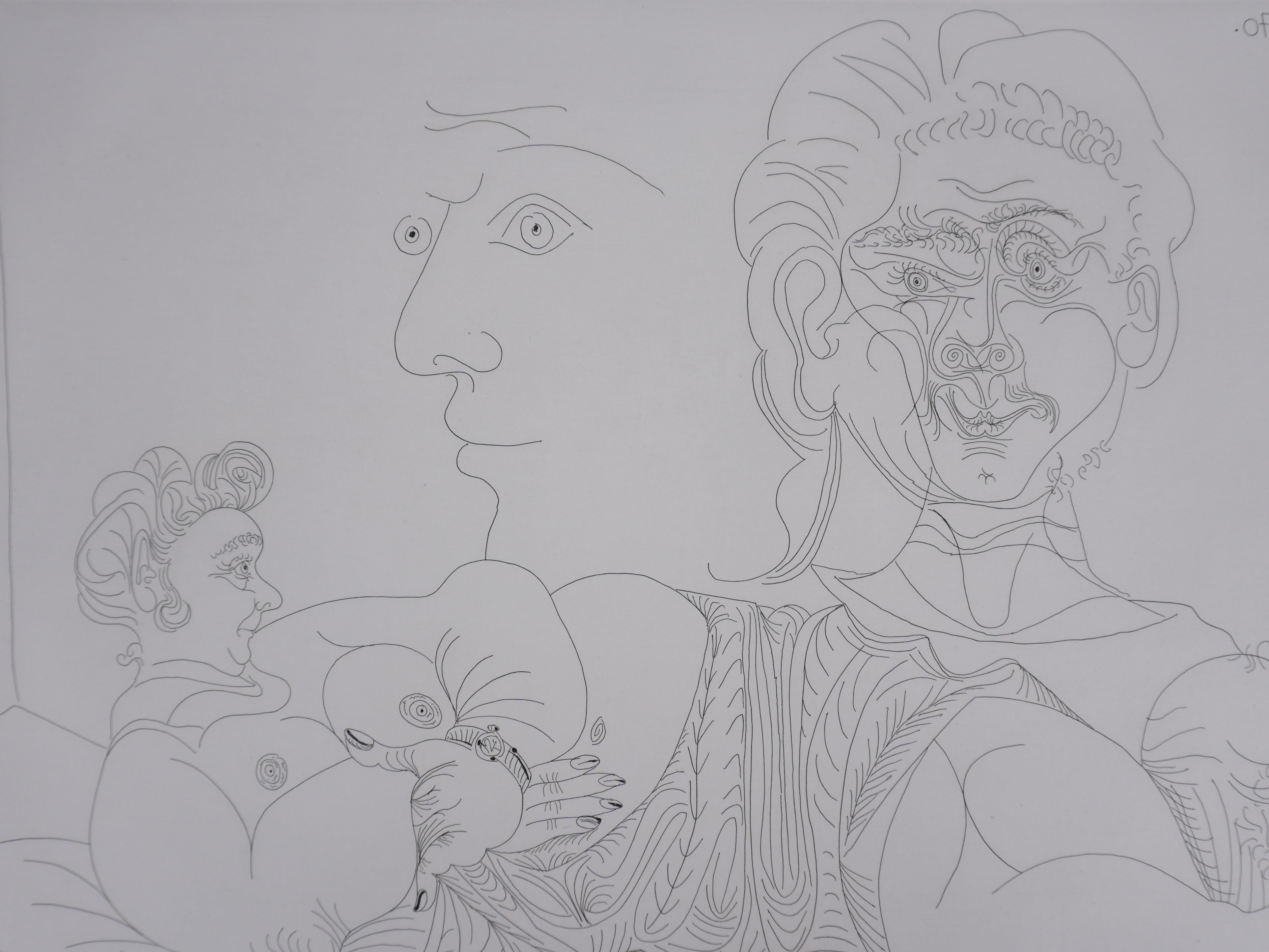 Die 156, Altes Modell für eine junge Odaliske - Original-Radierung, signiert (Baer #1864) (Grau), Portrait Print, von Pablo Picasso