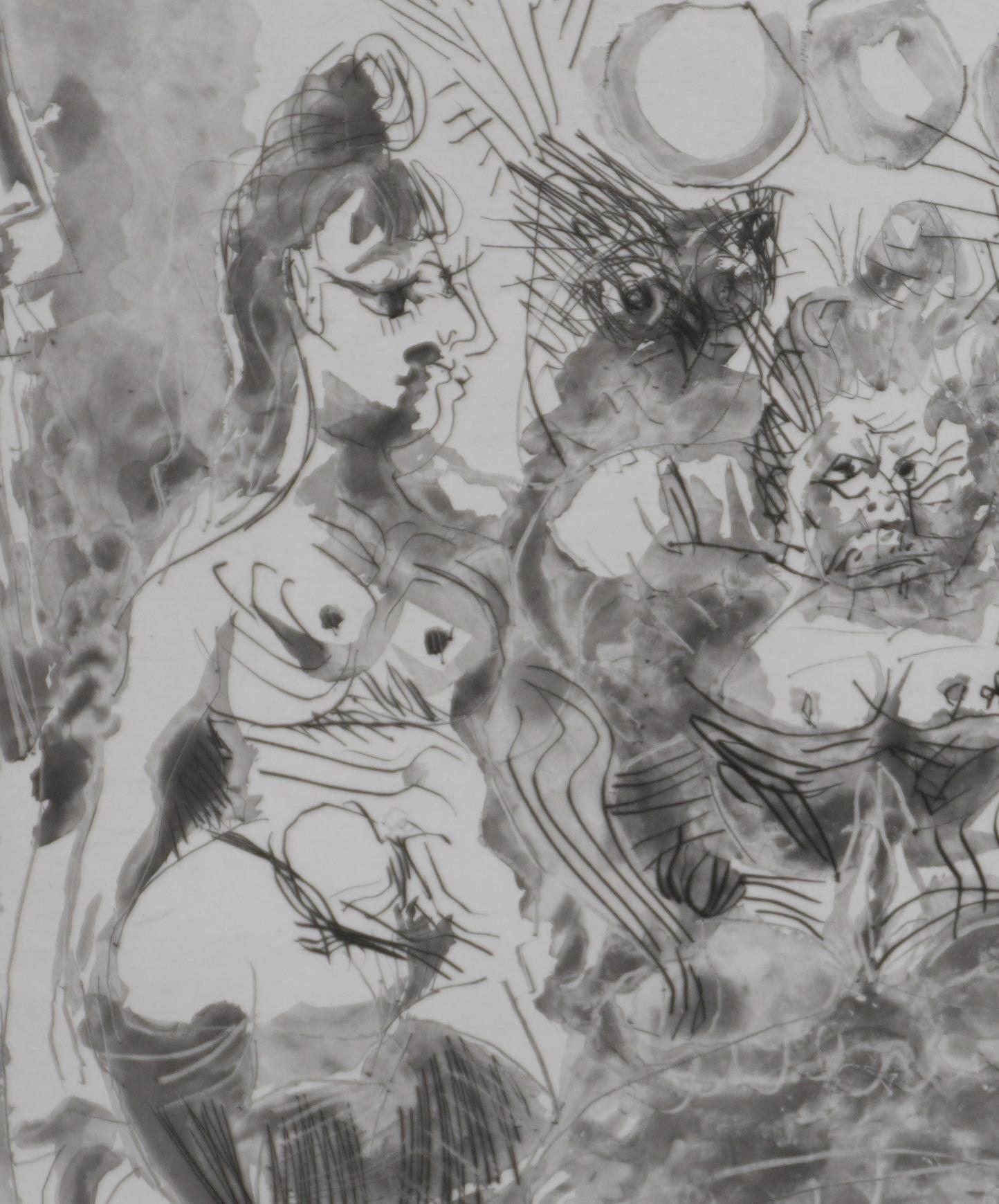 Pablo PICASSO (1881-1973)
Le 156, le hibou et Dega (planche 152), 1978

Gravure originale (atelier de Crommelynck)
Signé avec le cachet
C.I.C. justifiée
Sur vellum, 36.5 x 45 cm (c. 14.37 x 17.71 in)

RÉFÉRENCE :
- Catalogue raisonné Bloch #2007
-