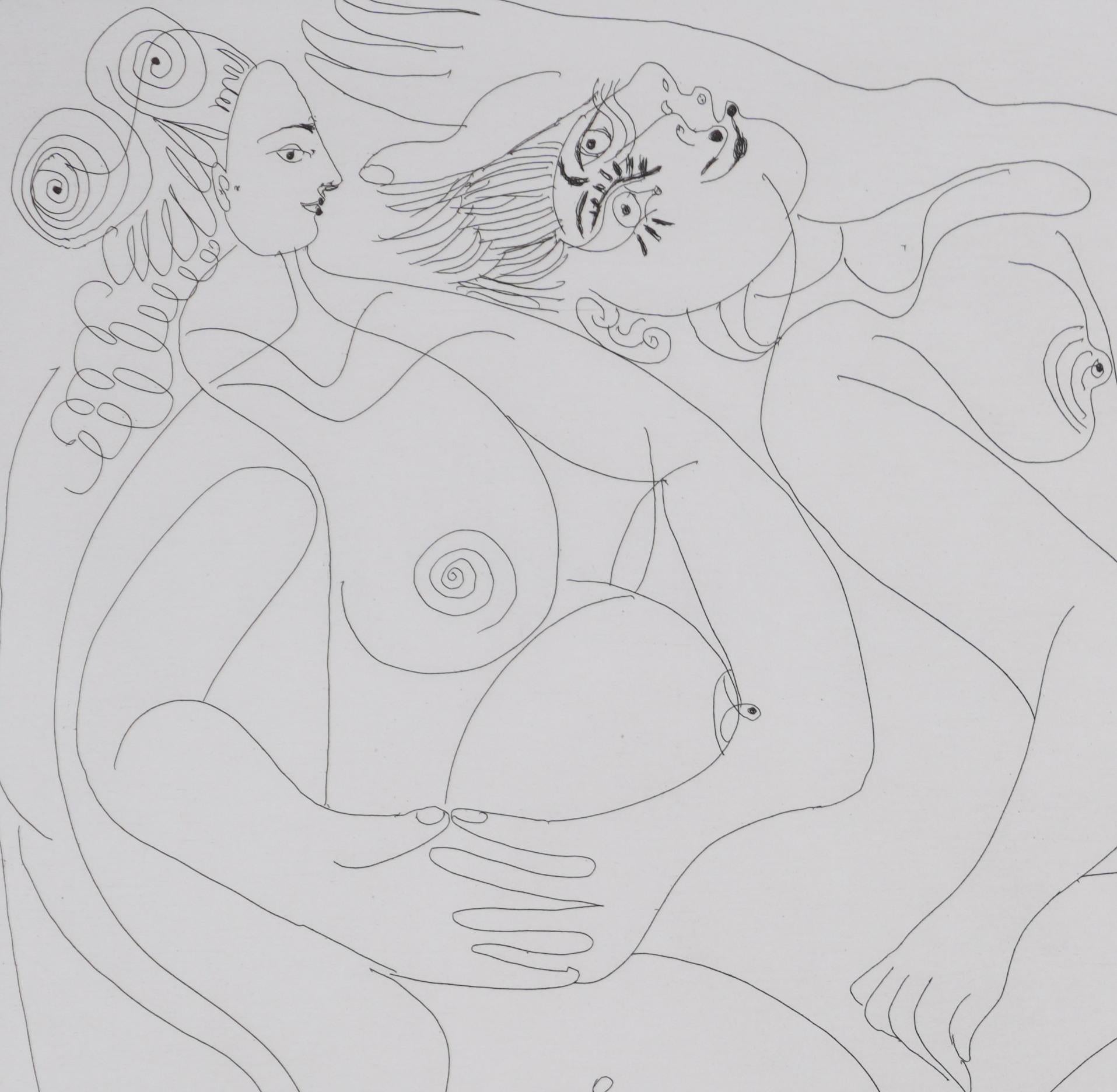 Pablo PICASSO (1881-1973)
Die 156, Ruhe, Zwei Mädchen im Gespräch (Tafel 99), 1978

Original-Radierung (Werkstatt Crommelynck)
Unterzeichnet mit Stempel
Gerechtfertigt HC B/C
Auf Vellum, 50 x 66 cm (ca. 19,68 x 25,98 in)

REFERENZ:
- Werkverzeichnis