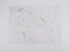 The 156, Rest, Two Girls Chatting - Original-Radierung, signiert (Baer #1964)