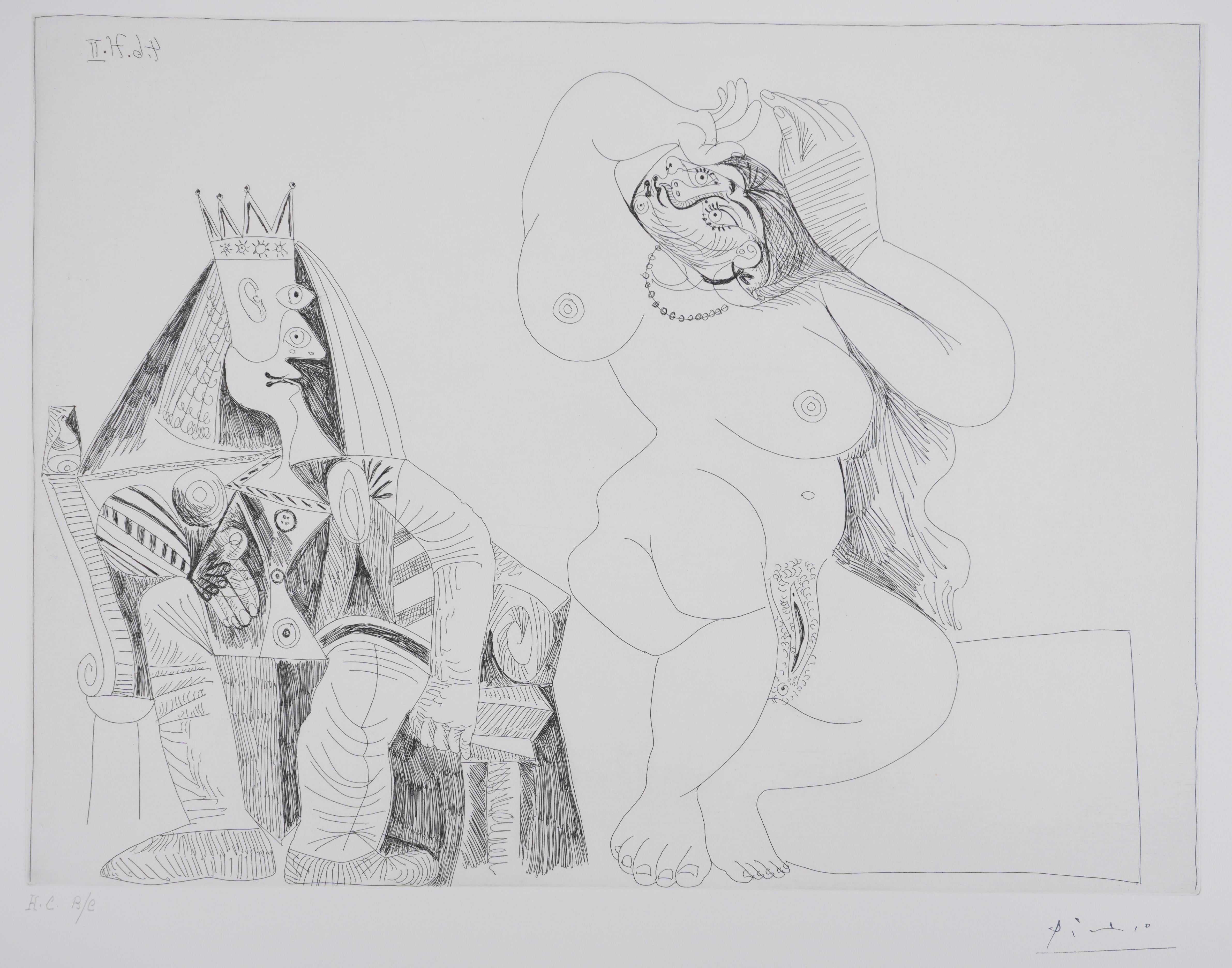 The 156, Salome Dancing for Herod - Original Etching, Signed (Baer #2007) - Cubist Print by Pablo Picasso