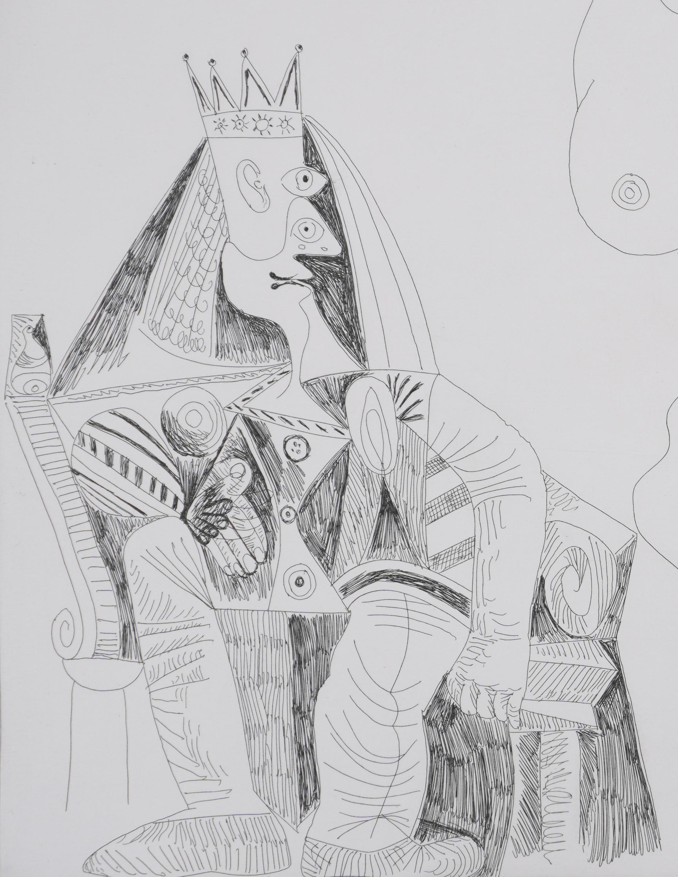The 156, Salome Dancing for Herod - Original Etching, Signed (Baer #2007) - Gray Nude Print by Pablo Picasso