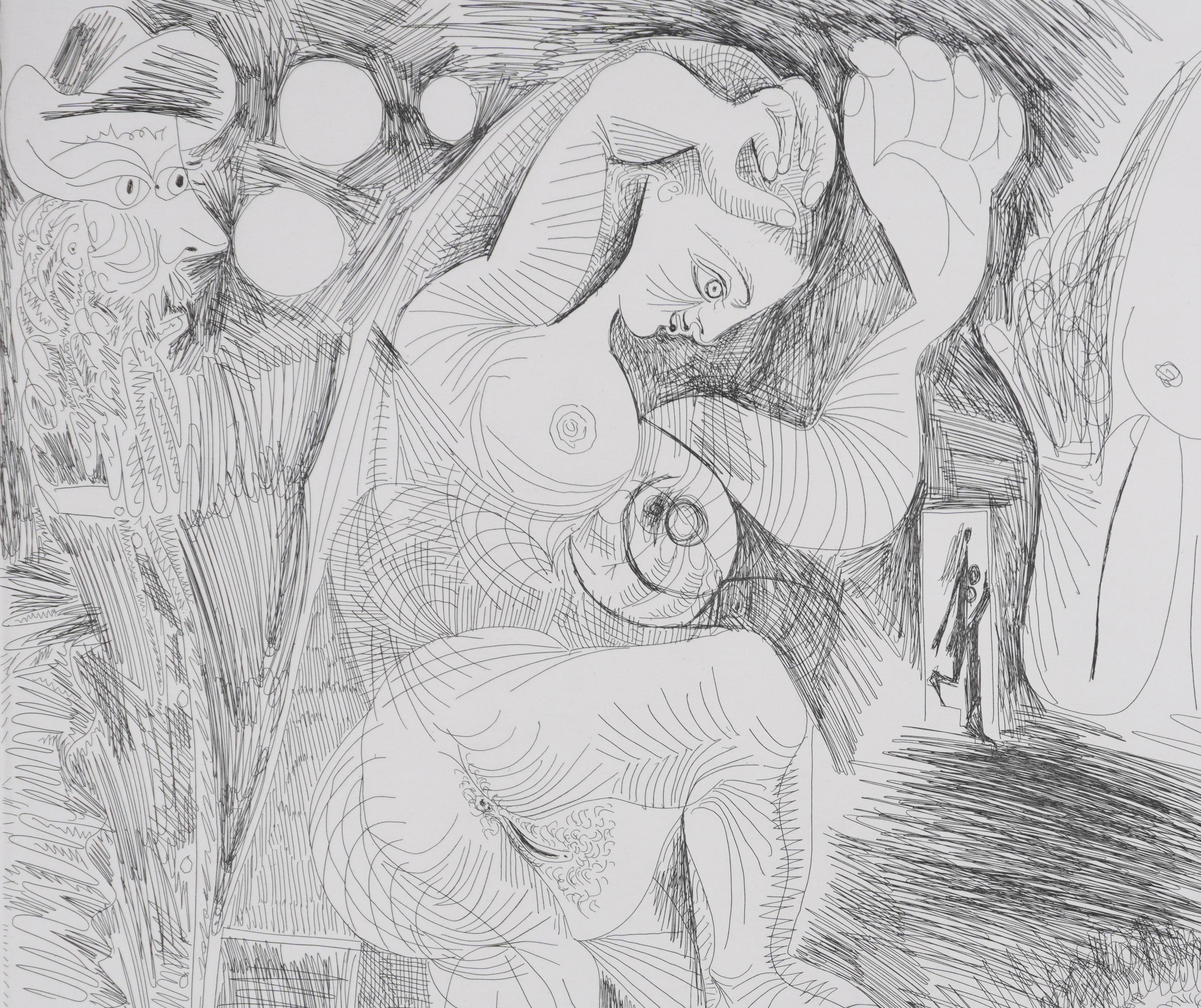 The 156, Salome Dancing - Original Etching, Signed (Baer #2010) - Gris Nude Print par Pablo Picasso