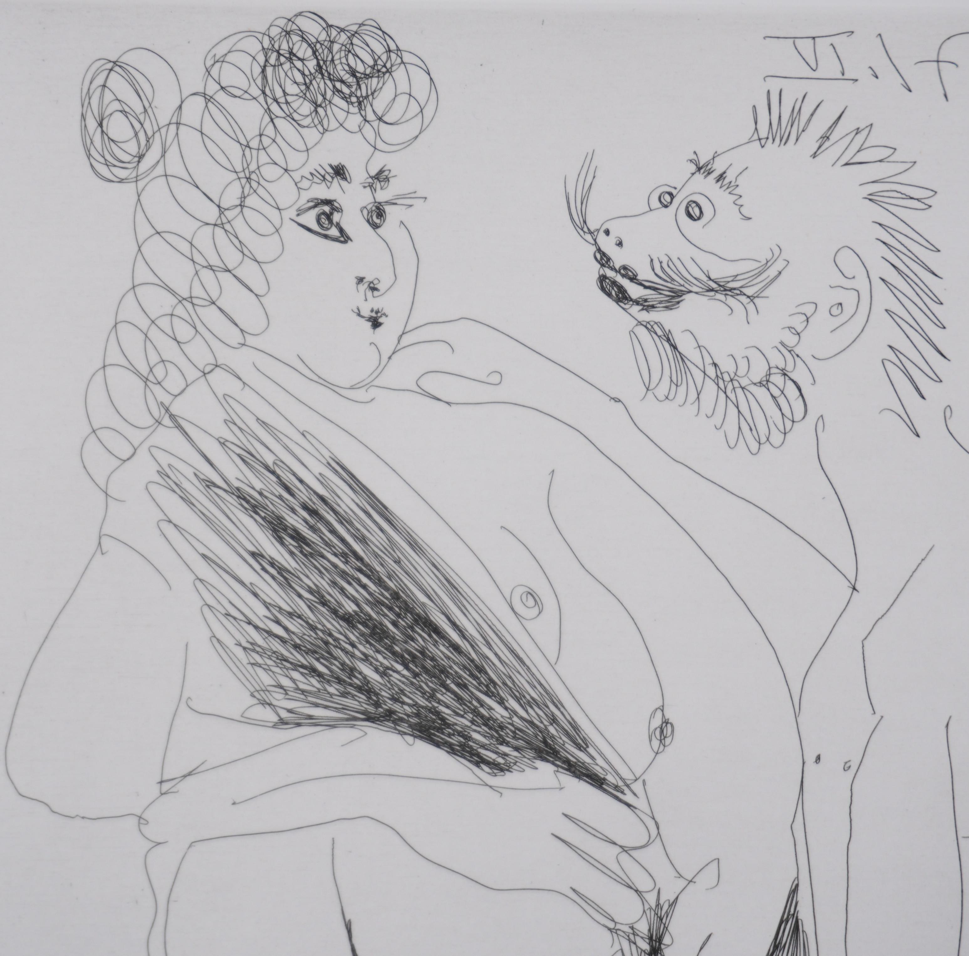 The 156, Scene of seduction - Original Etching, Signed (Baer #1959) For Sale 1