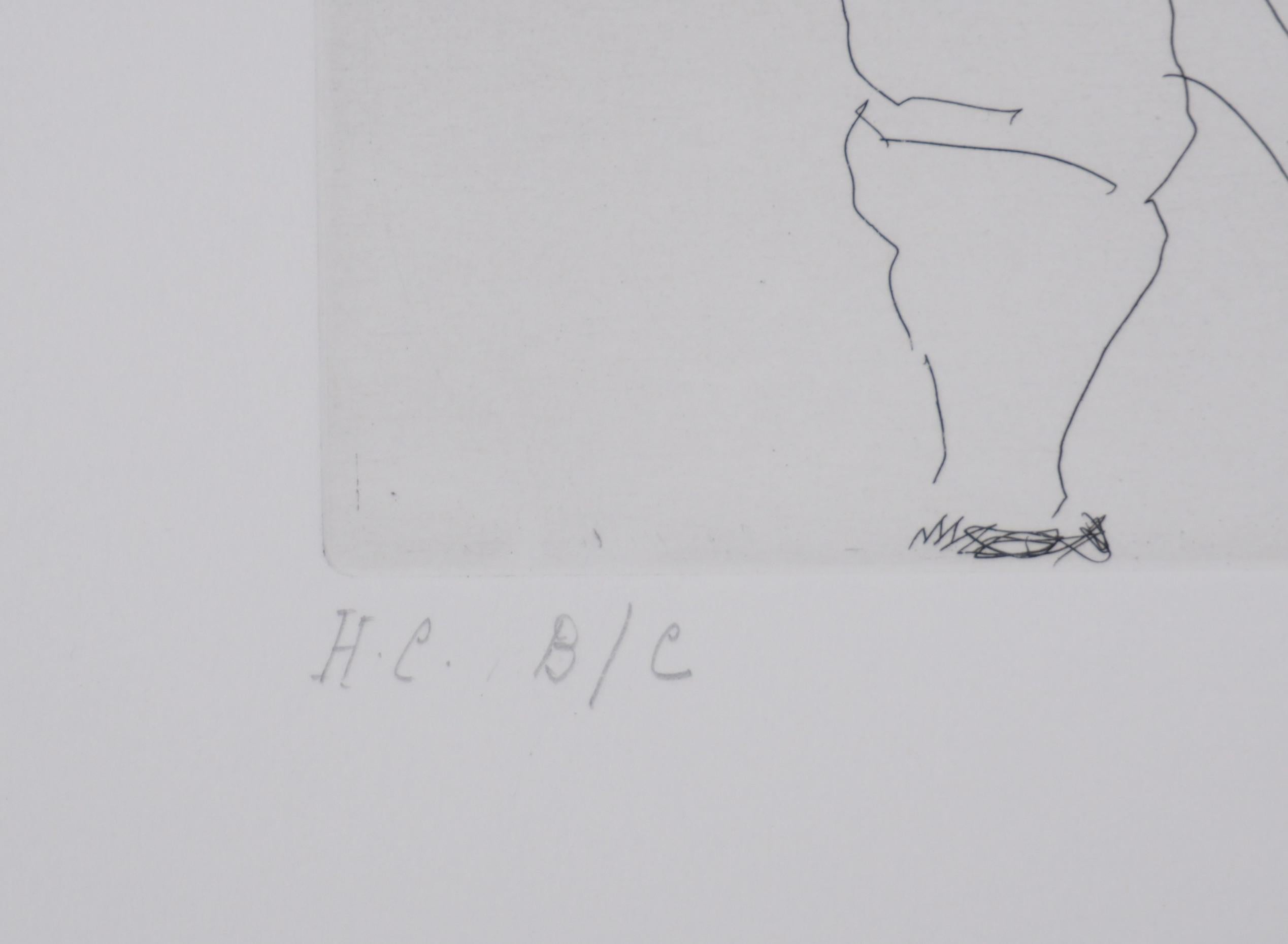 The 156, Scene of seduction - Original Etching, Signed (Baer #1959) For Sale 3