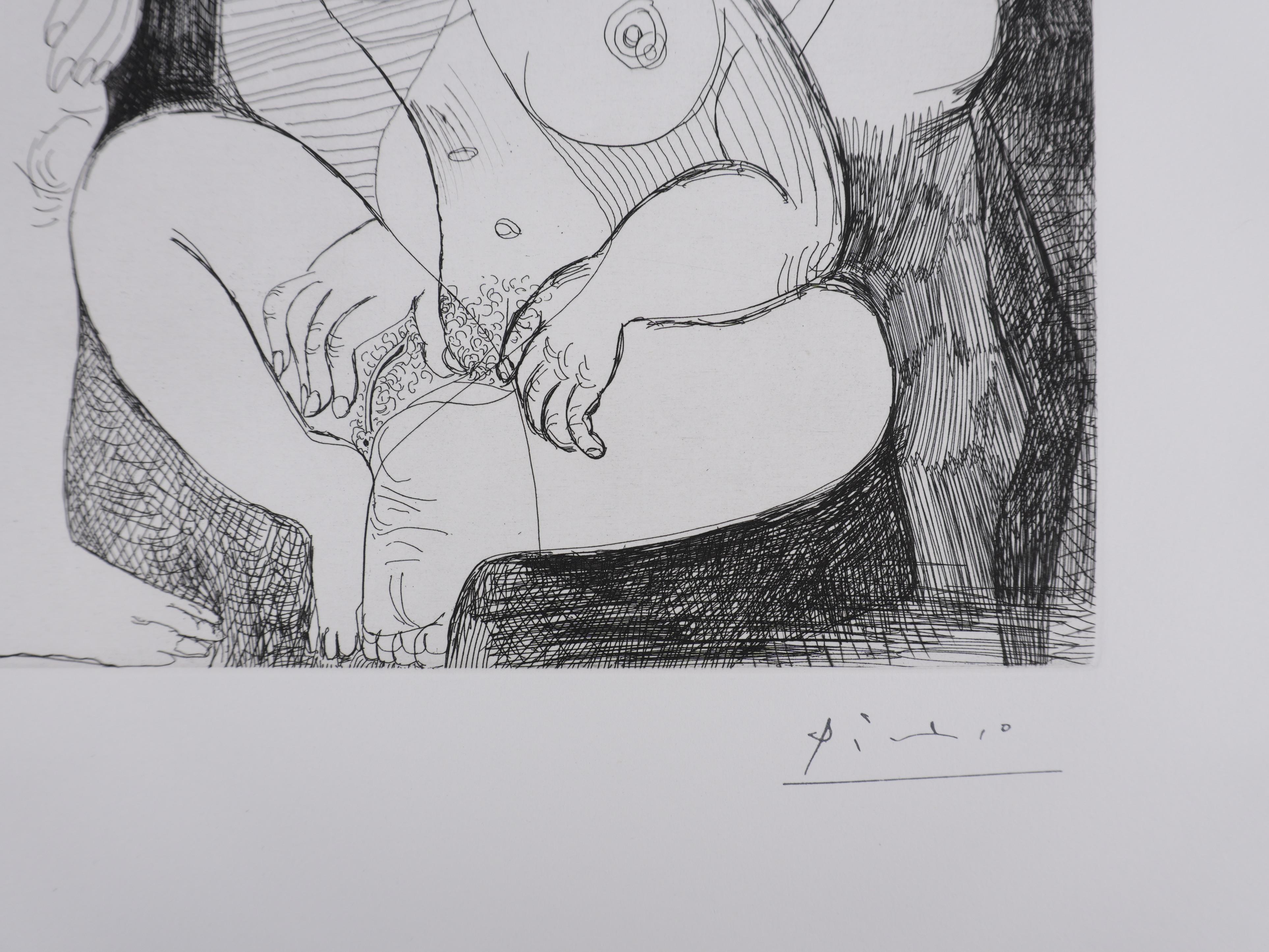 The 156, Spectacle for a Couple - Original Etching, Signed (Baer #1875) - Print by Pablo Picasso