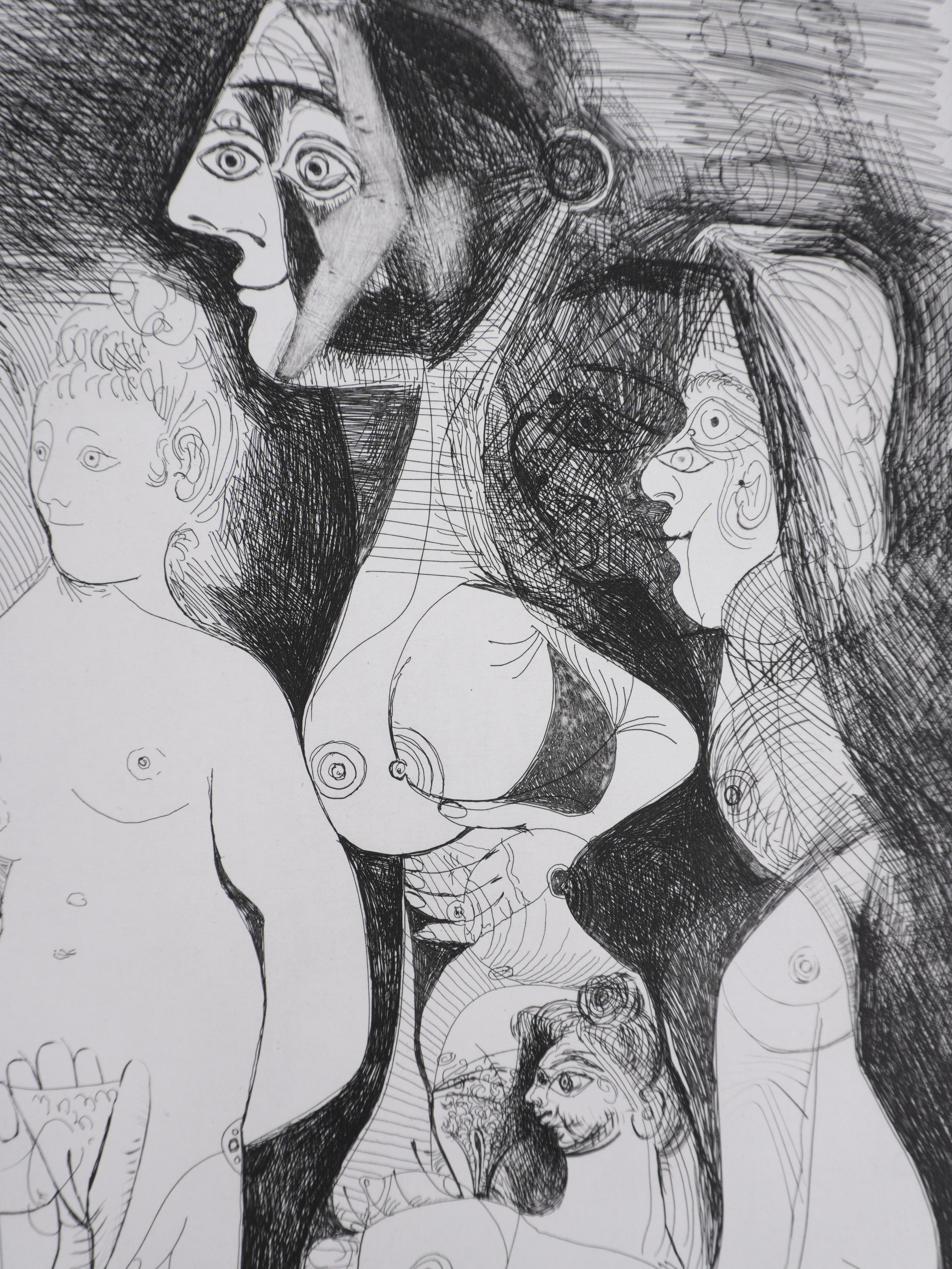 The 156, Spectacle for a Couple - Original Etching, Signed (Baer #1875) For Sale 4