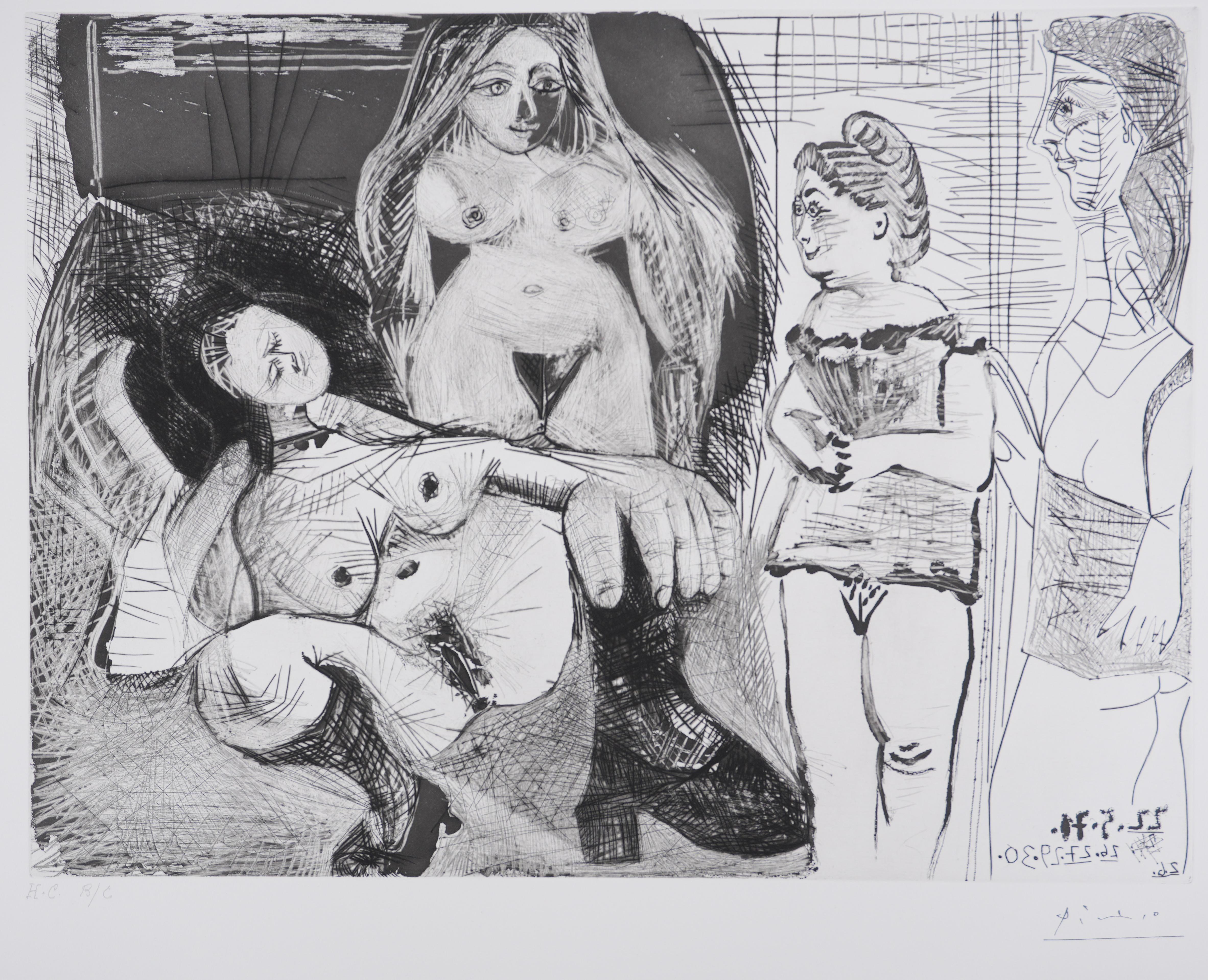 The 156, The Assistant Teacher - Original Etching, Signed (Baer #1999) - Cubist Print by Pablo Picasso