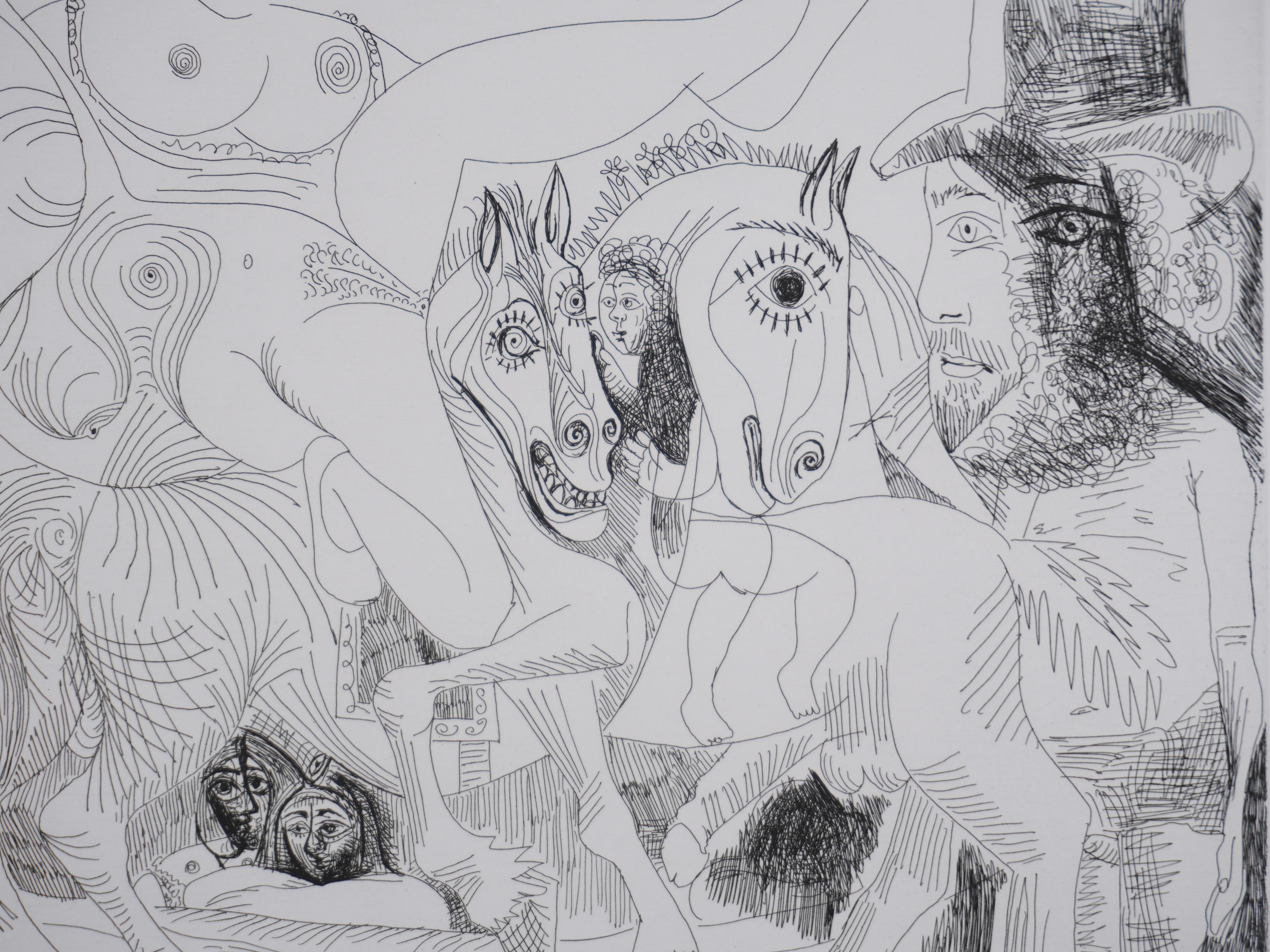 The 156, The Horsewoman at the Circus - Original Etching, Signed (Baer #1915) For Sale 2