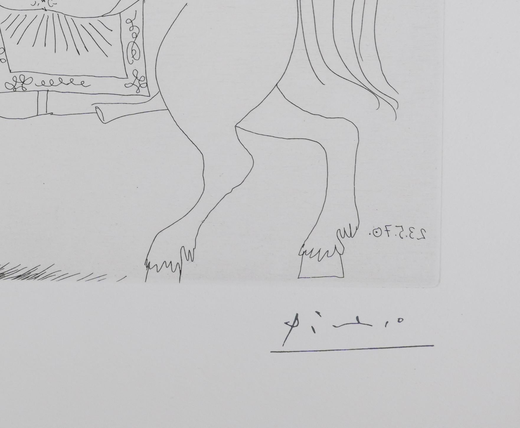 The 156, The Painter at the Circus - Original Etching, Signed (Baer #1916) - Print by Pablo Picasso