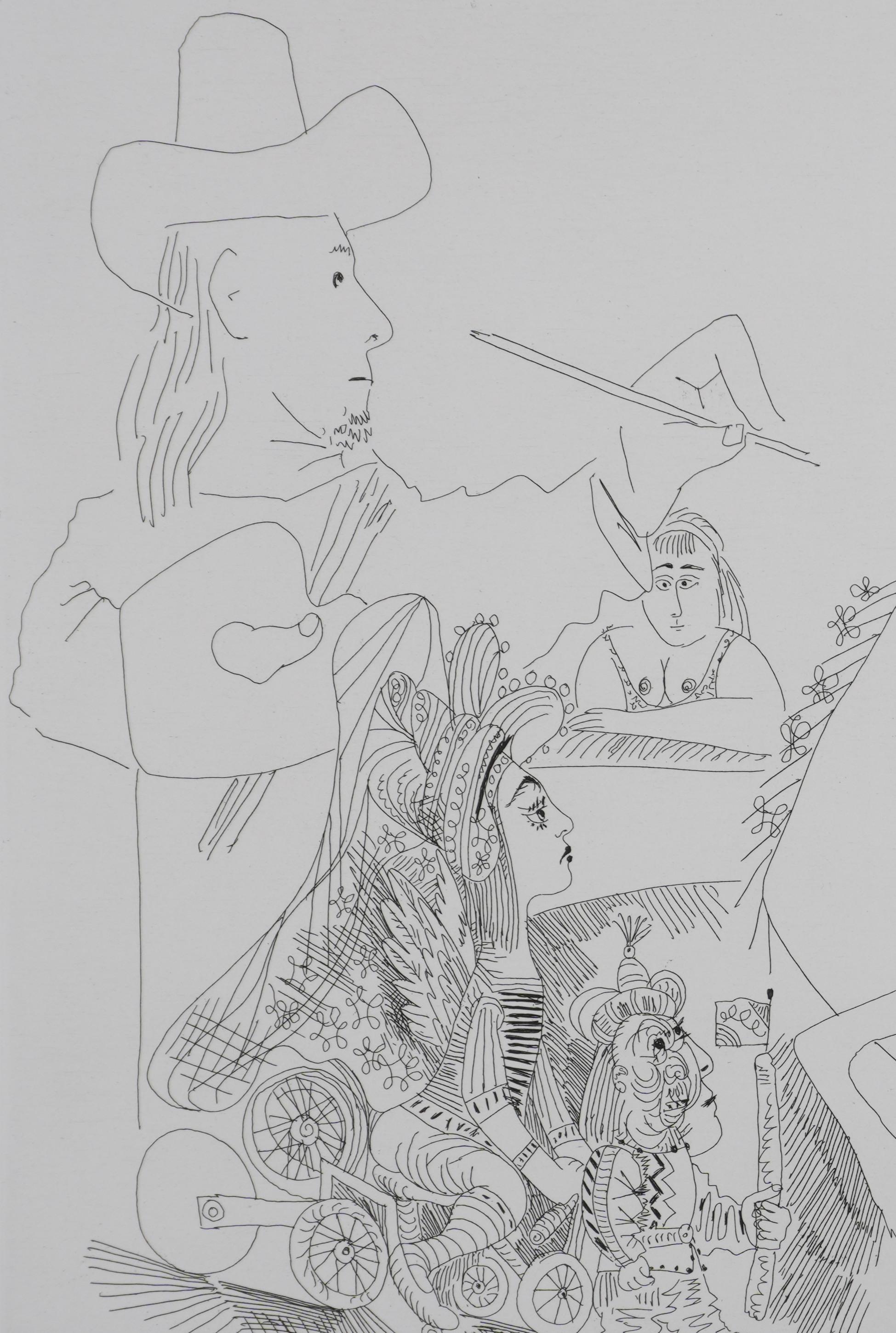 Pablo PICASSO (1881-1973)
The 156, The Painter at the Circus (plate 55), 1978

Original etching with aquatint (Crommelynck workshop)
Signed with stamp
Justified HC B/C
On vellum, 41.5 x 48 cm (c. 16.33 x 18.89 in)

REFERENCE:
- Catalogue raisonné