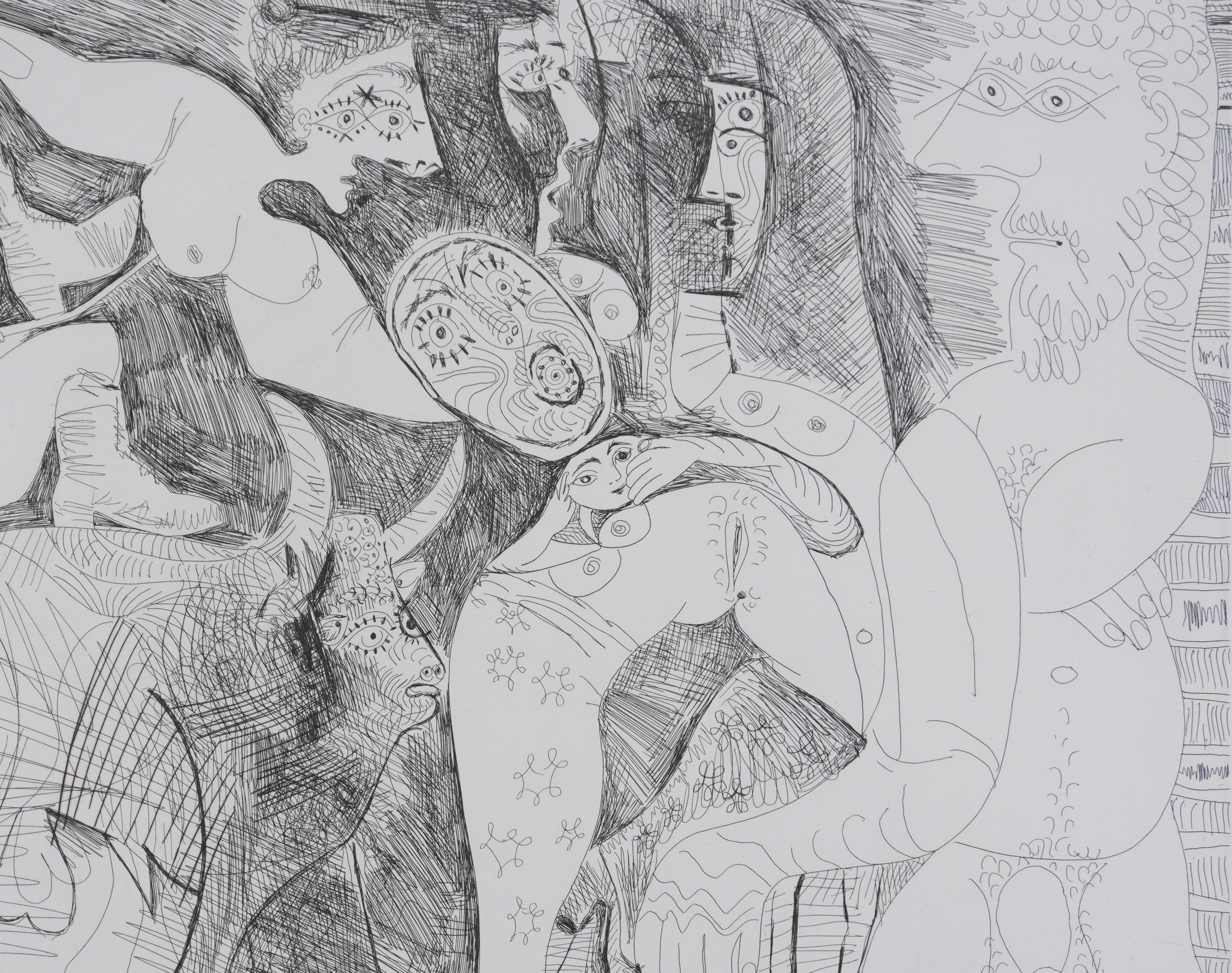 The 156, Time Passes - Original Etching, Signed (Baer #1990) - Gray Nude Print by Pablo Picasso