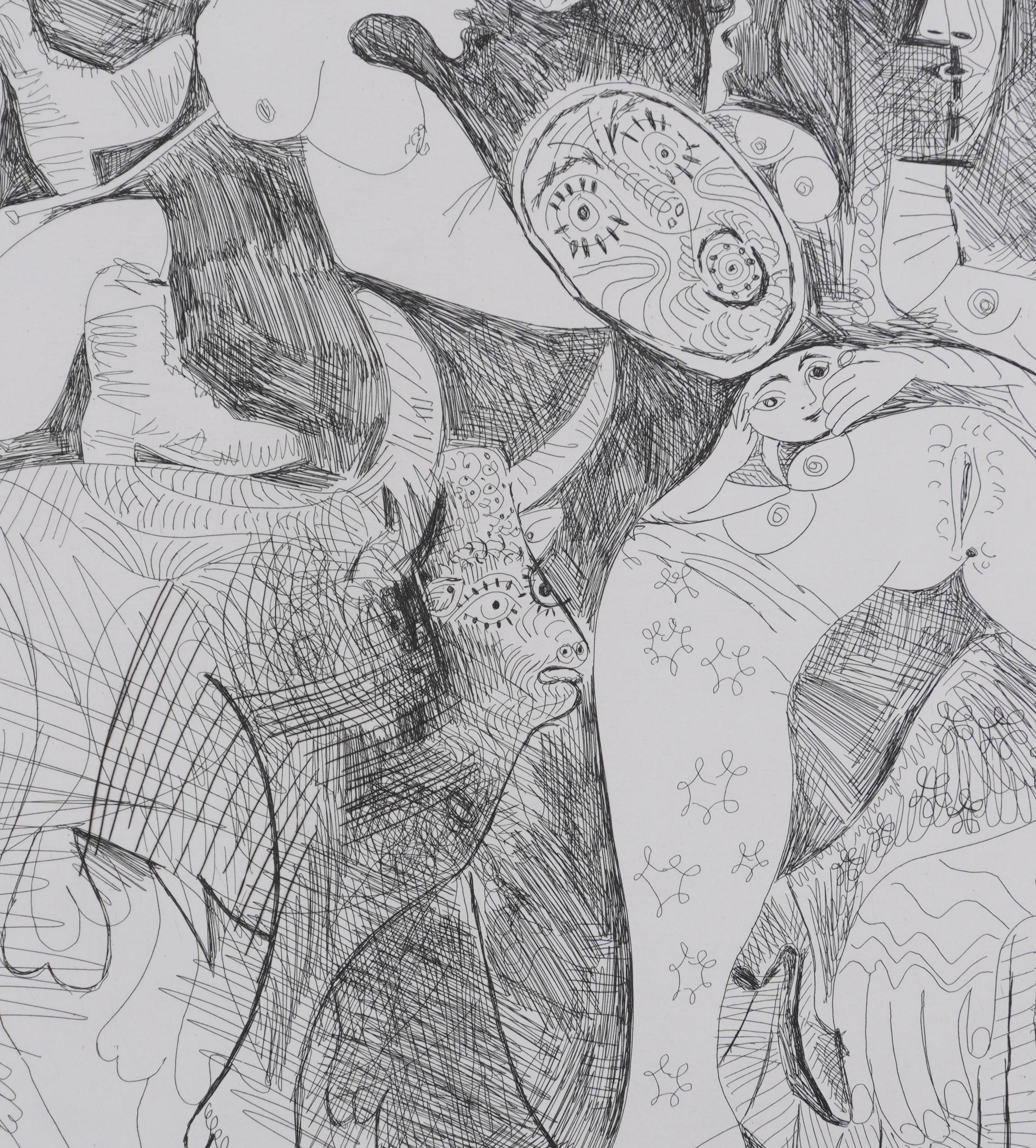 Pablo PICASSO (1881-1973)
The 156, Time Passes. Amazon with a Cutlass... (plate 125), 1978

Original etching (Crommelynck workshop)
Signed with stamp
Justified HC B/C
On vellum, 50 x 66 cm (c. 19,68 x 25,98 in)

REFERENCE:
- Catalogue raisonné Bloch