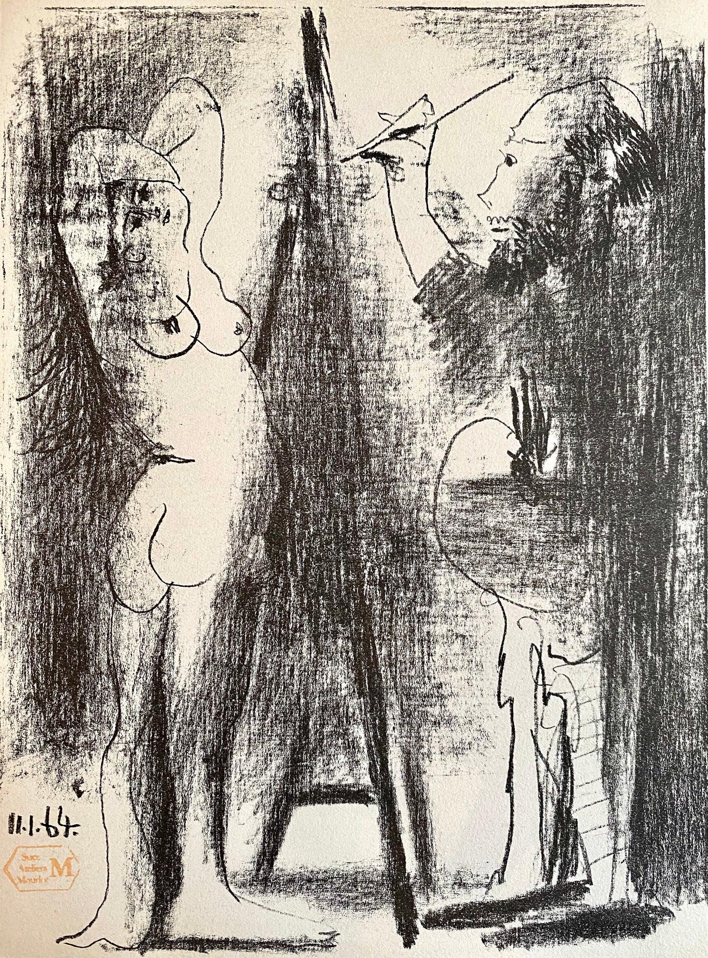 Lithographische Kreide auf Transferpapier, übertragen auf Stein. Diese Lithographie wurde auf Wunsch von Fernand Mourlot für den Katalog einer Wanderausstellung hergestellt, die vom Smithsonian Institute in Washington 1964-1965 organisiert wurde und