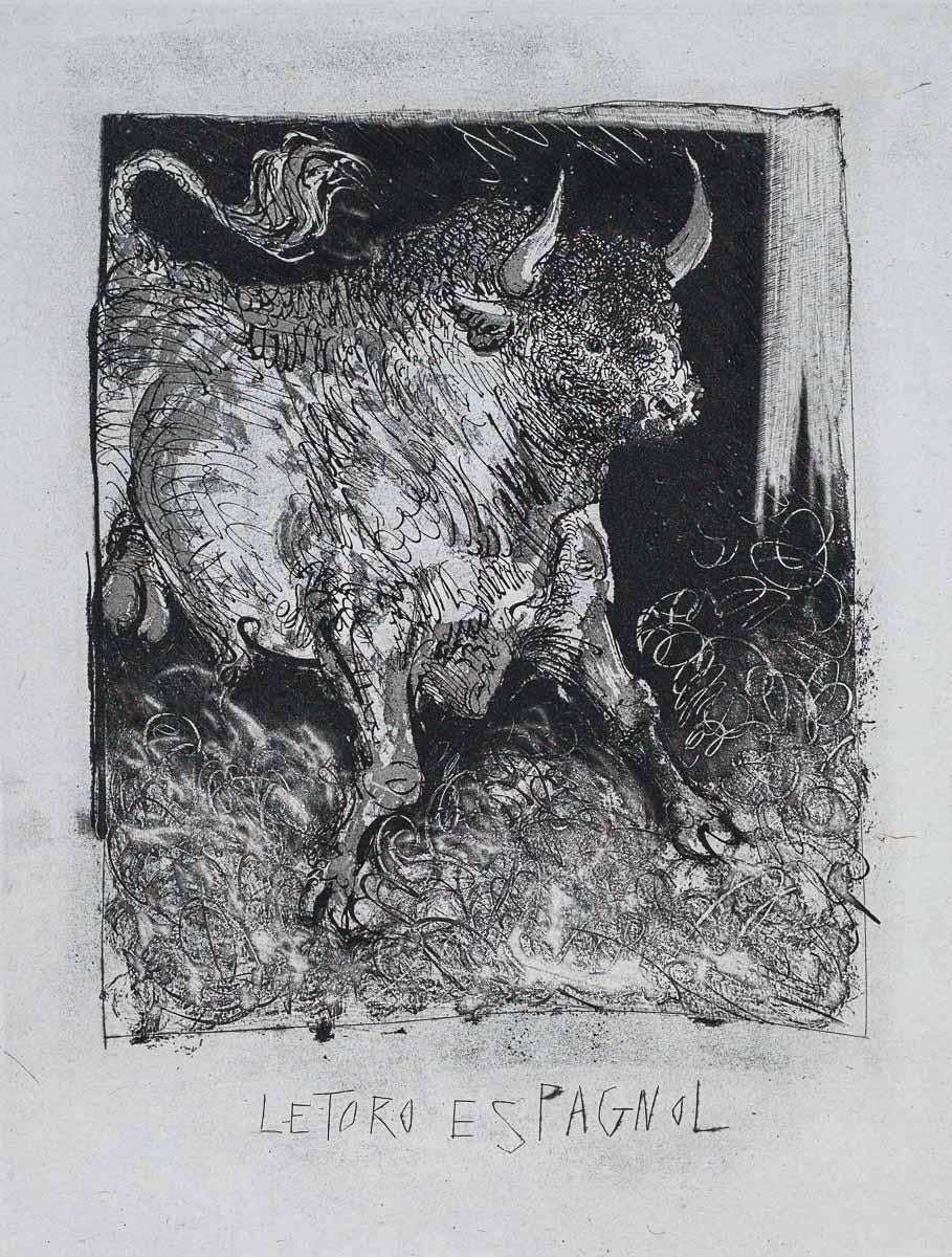 Pablo Picasso Animal Print – The Bull, 1942 (Histoire Naturelle - Textes de Buffon, B.331)