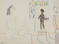 L'artiste costumé et son modèle - Lithographie originale (Mourlot)