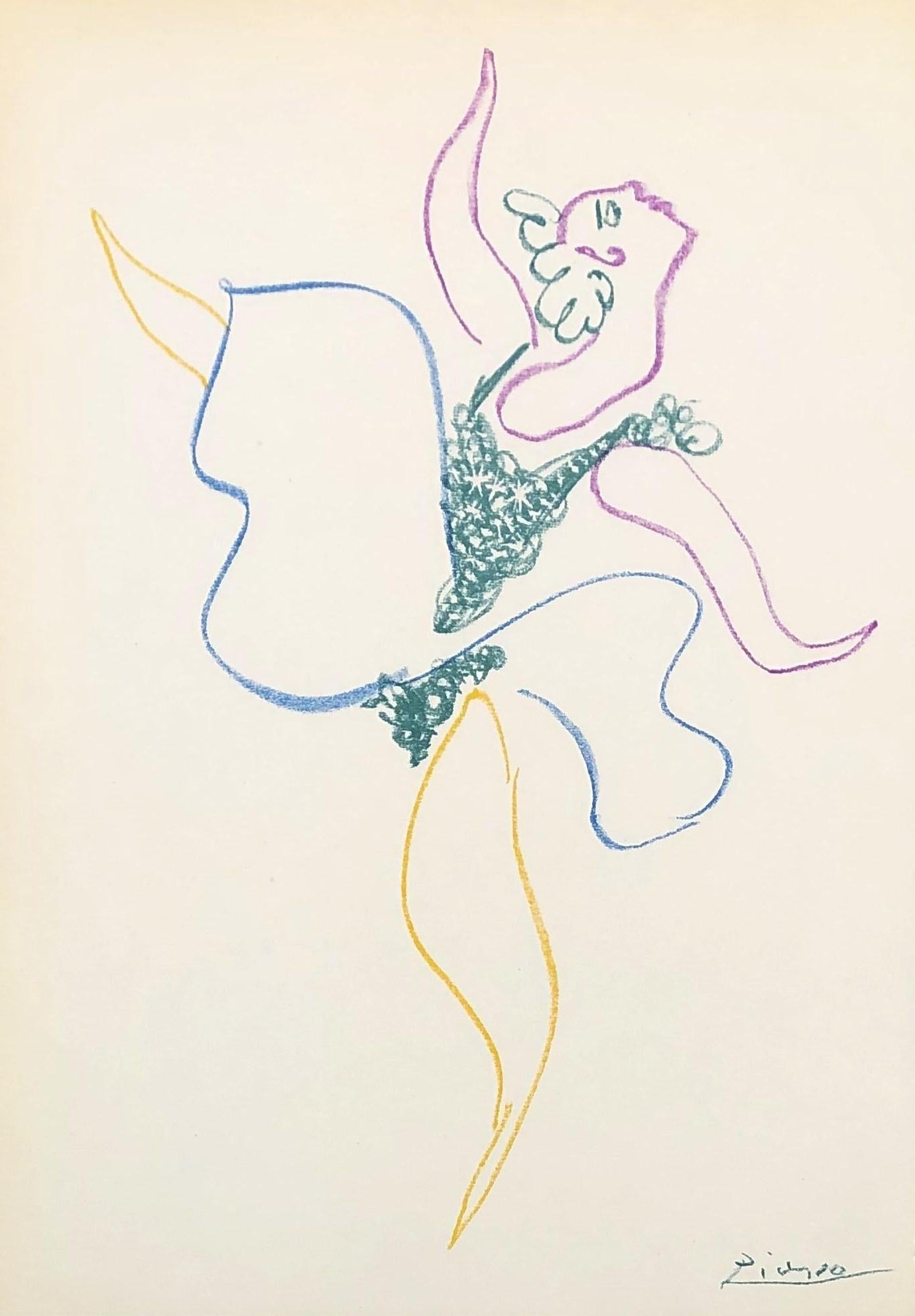 Pablo Picasso Figurative Print - The Dancer - Original Lithograph - Printed Signature #Reference Bloch 767