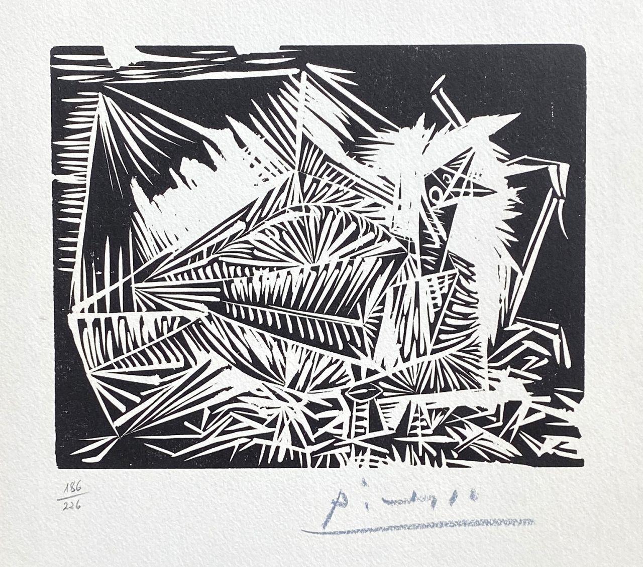 The Dove (Le Pigeonneau) - Original Linocut Hand Signed & Numbered (Bloch #326) - Print by Pablo Picasso
