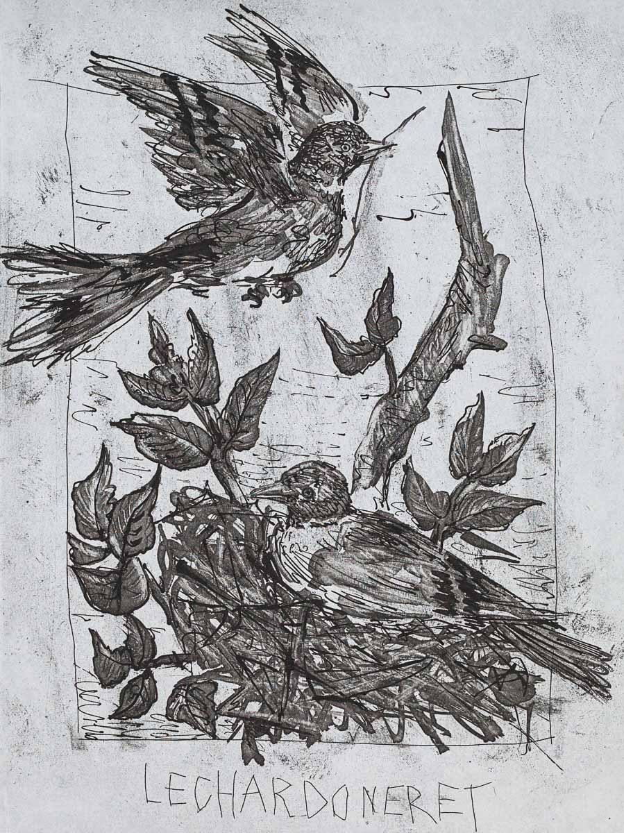 The Goldfinch, 1942 (Histoire Naturelle - Textes de Buffon, B.348 ) - Print by Pablo Picasso