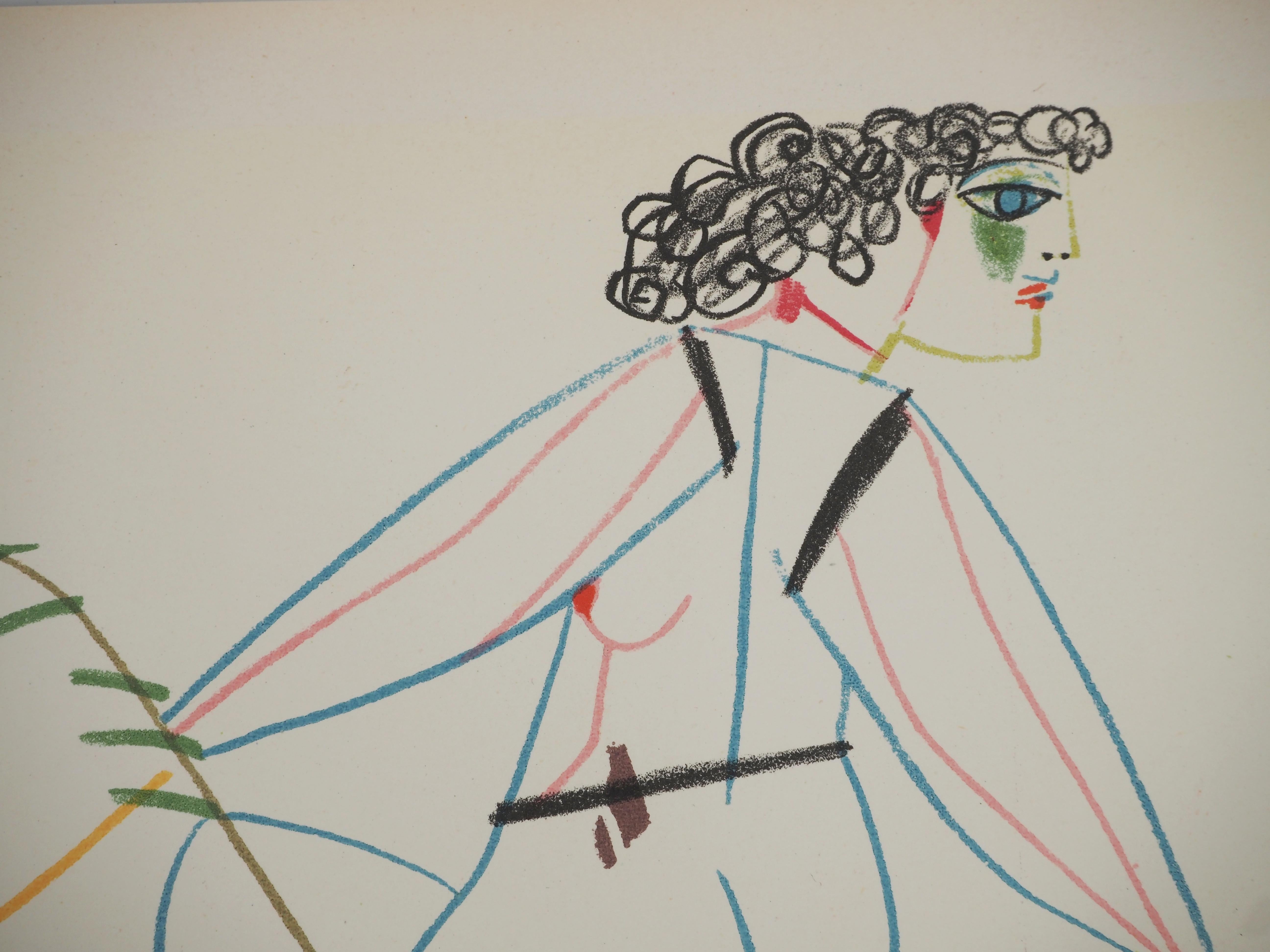 The Horse Rider and her Valet - Lithograph (Mourlot) For Sale 1