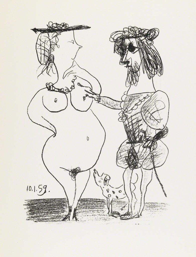 Figurative Print Pablo Picasso - The Lord and the Dame [Le Seigneur et la dame]
