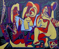 The Luncheon on the Grass - Linocut Signed in The Plate
