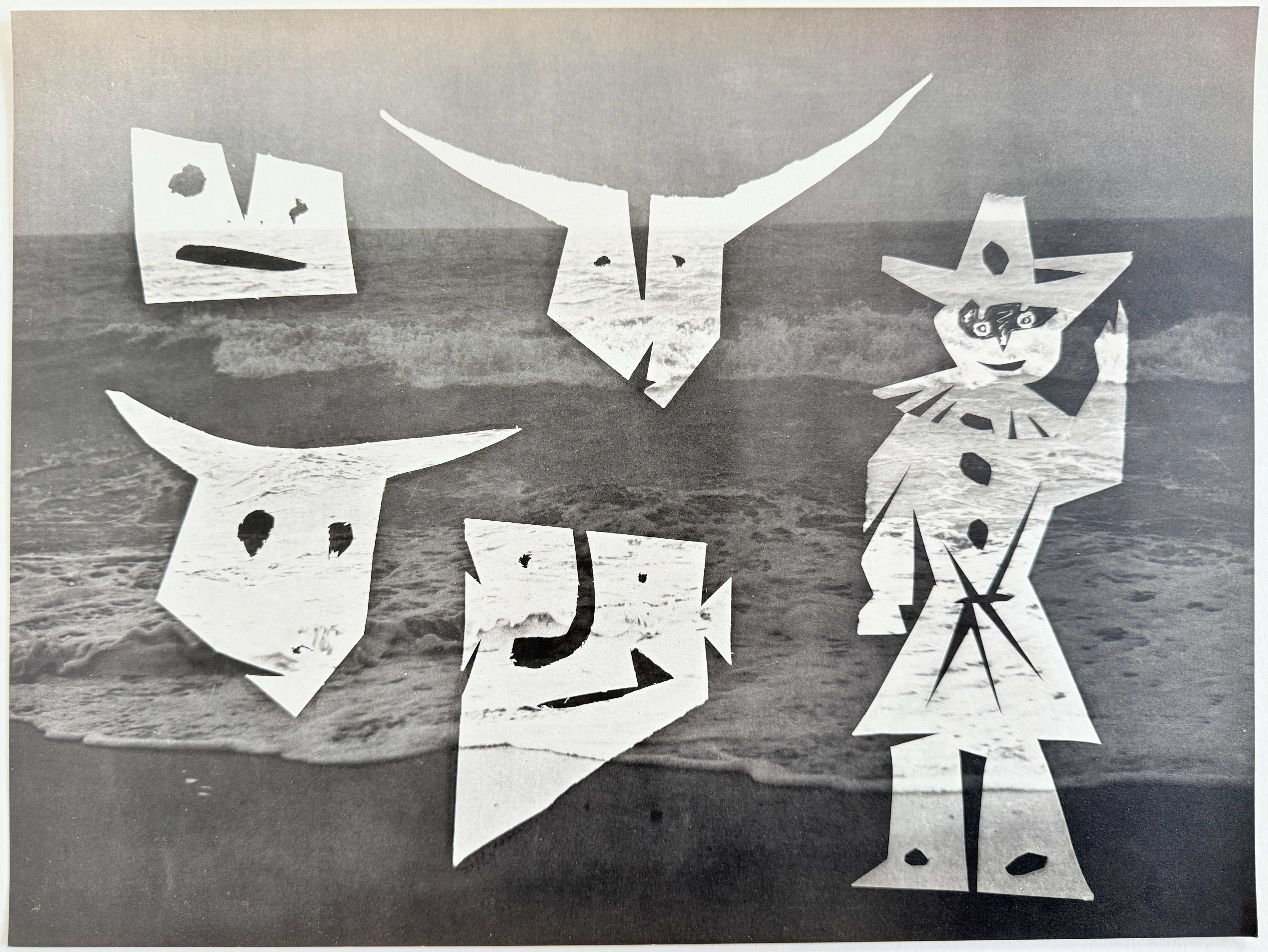 The Magician with Bulls - Gray Print by Pablo Picasso