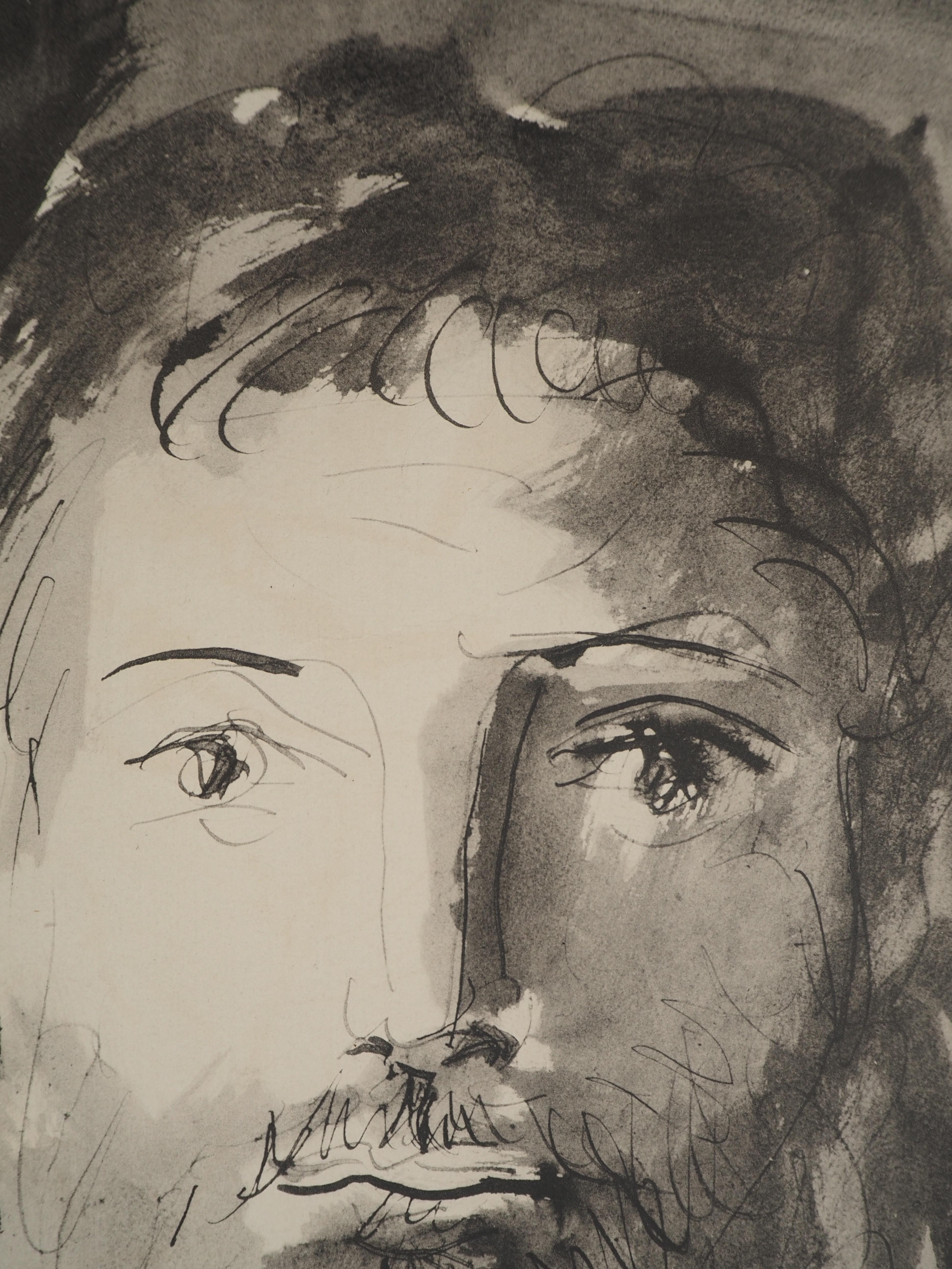 El hombre de la cabra - Litografía y plantilla (Jacomet) - Print Moderno de Pablo Picasso