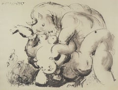 The Minotaur – Lithographie und Schablone