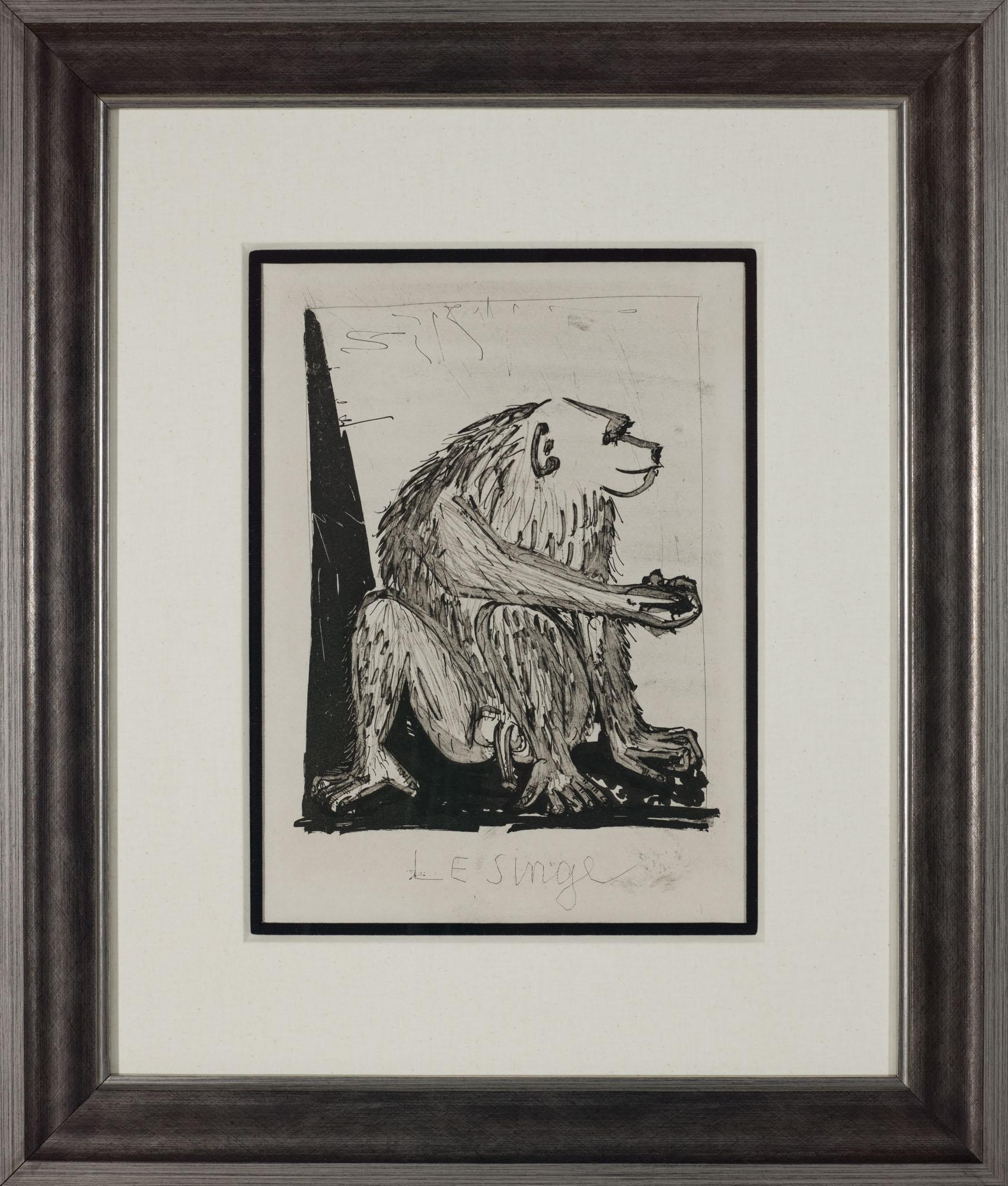 The Monkey, 1942 (Histoire Naturelle - Textes de Buffon, B.339) – Print von Pablo Picasso