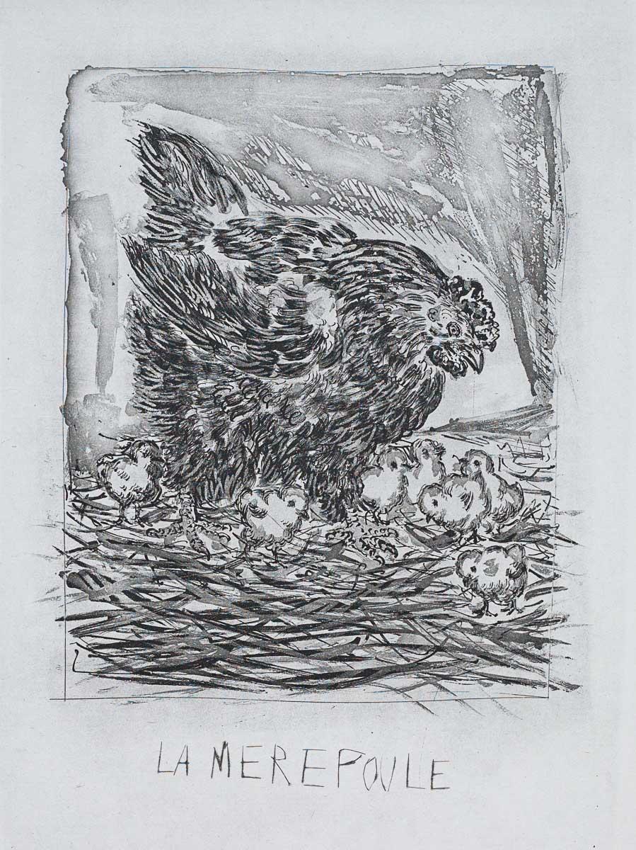 The Mother Hen, 1942 (Histoire Naturelle - Textes de Buffon, B.345) - Print by Pablo Picasso
