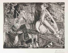 Le peintre et le modèle - eau-forte de Pablo Picasso - 1971
