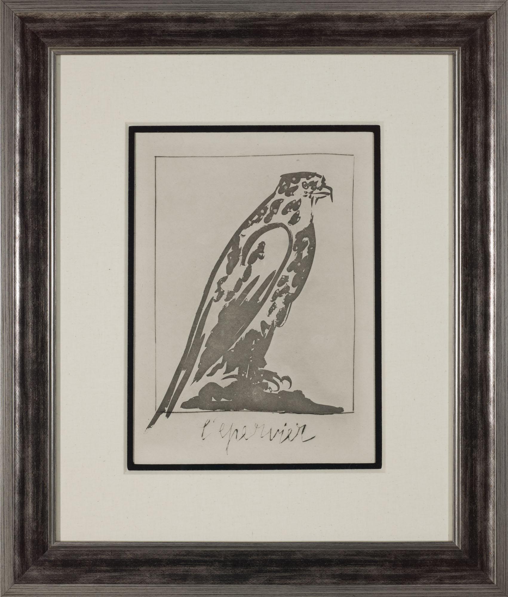 The Sparrow Hawk, 1942 (Histoire Naturelle - Textes de Buffon, I. B.342) - Print de Pablo Picasso