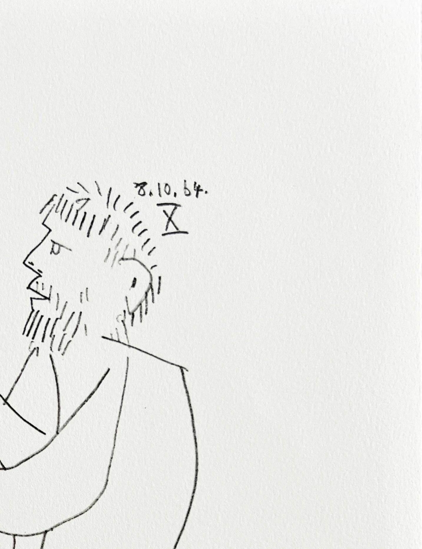 The Taste of Happiness, Pflanzgefäß LVI (Grau), Print, von Pablo Picasso