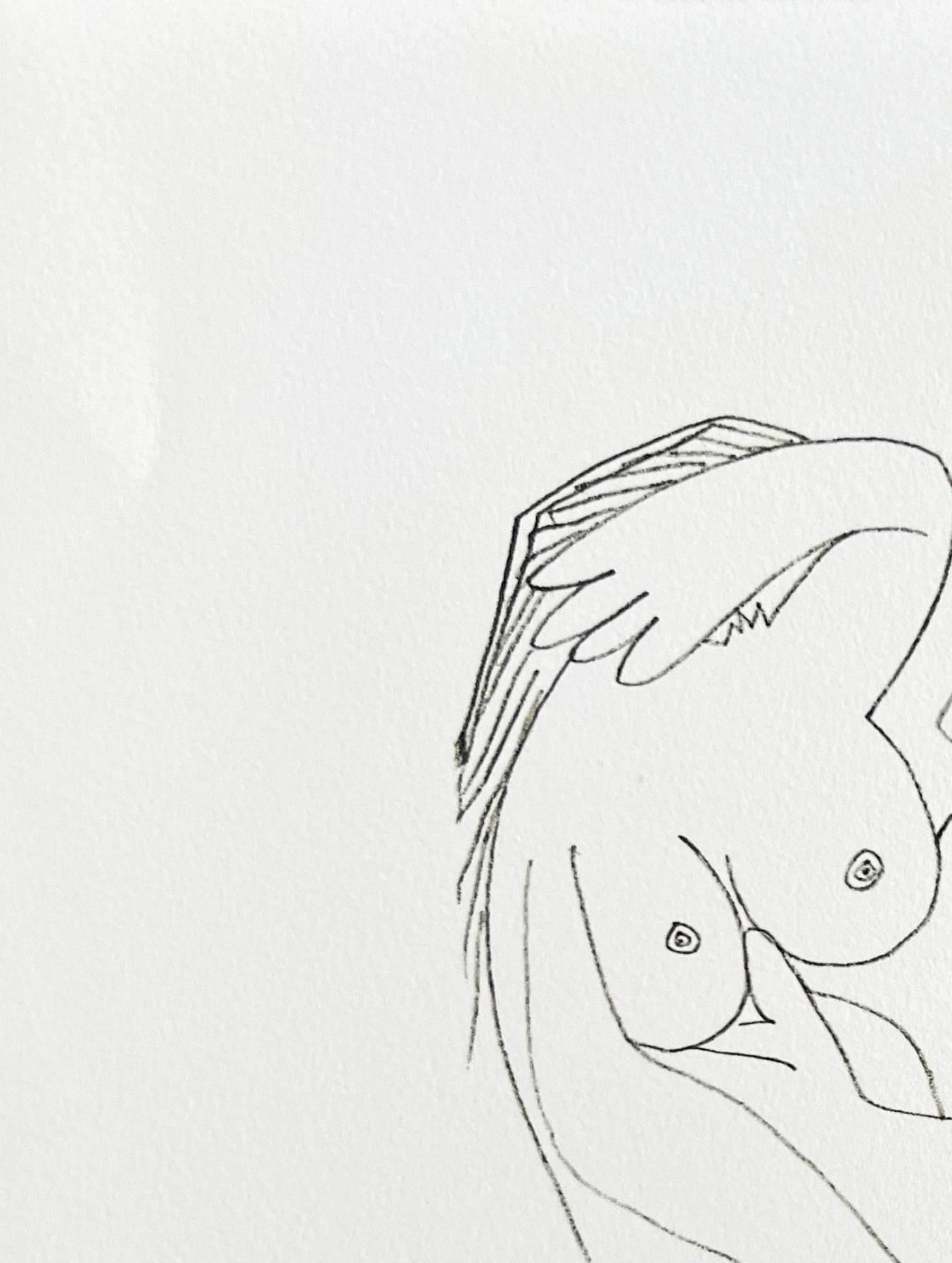 Pablo Picasso (1881-1973) - The Taste of Happiness, Planche LXIII

Lithograph from 1970.

An unsigned and unnumbered edition of 666.

Dimensions of sheet: 32.5 x 25 cm

Dimensions in frame: 53.2 x 43.2 cm

Publisher: Éditions Cercle d'Art,